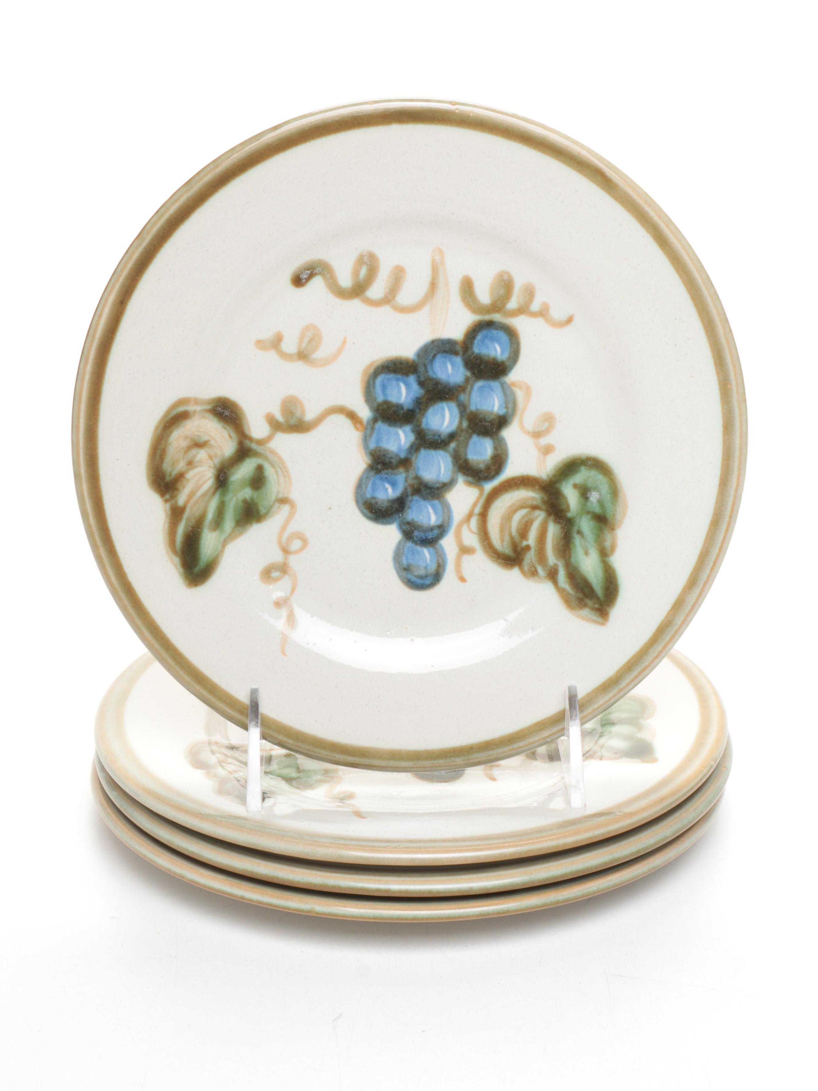 John B. Taylor "Vintage" Ceramic Salad Plates and Lidded Bowls with Pottery Bowl