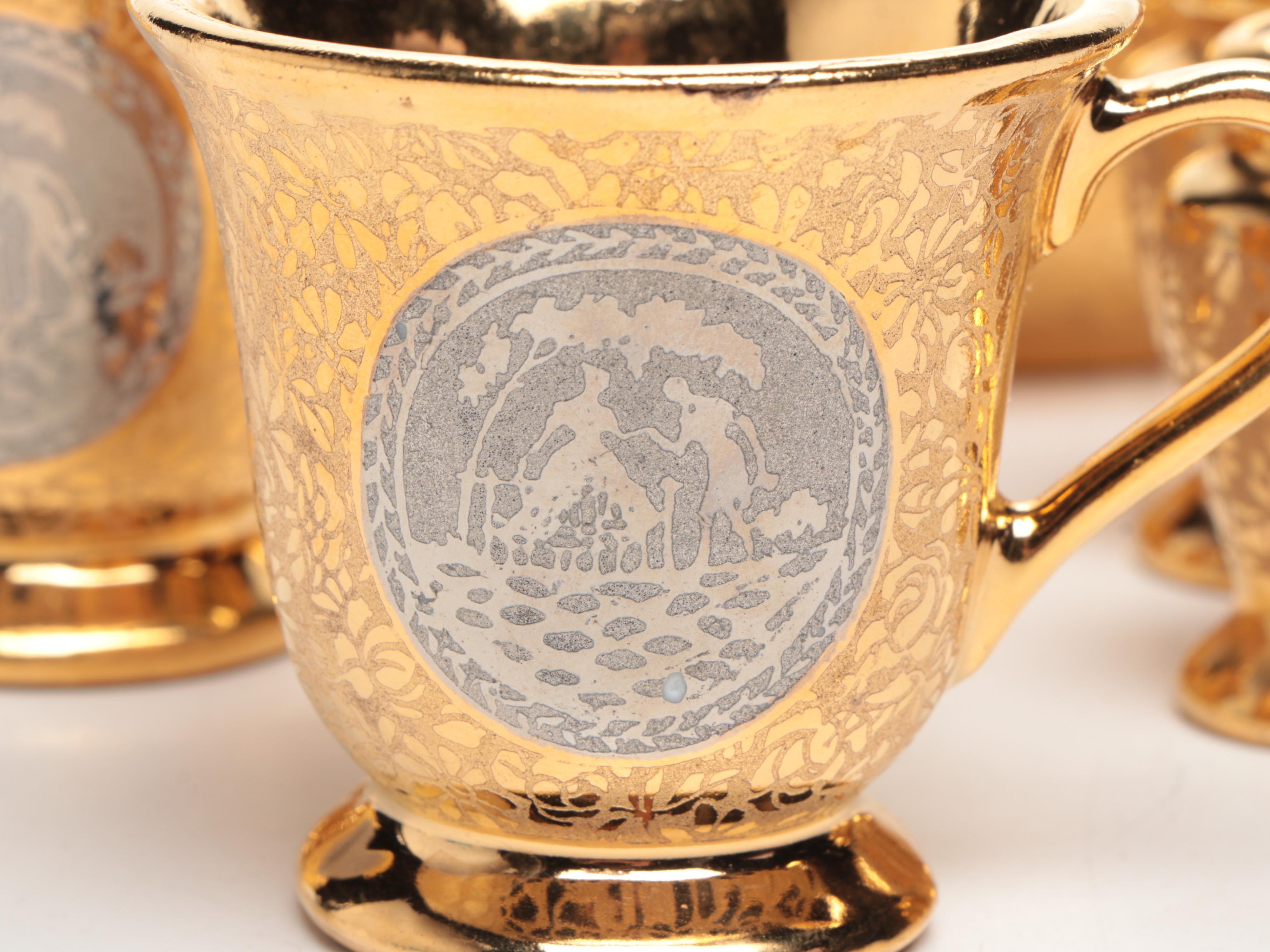 Le Mieux 24K Gold and Platinum Hand Decorated Boxes and Table Accessories