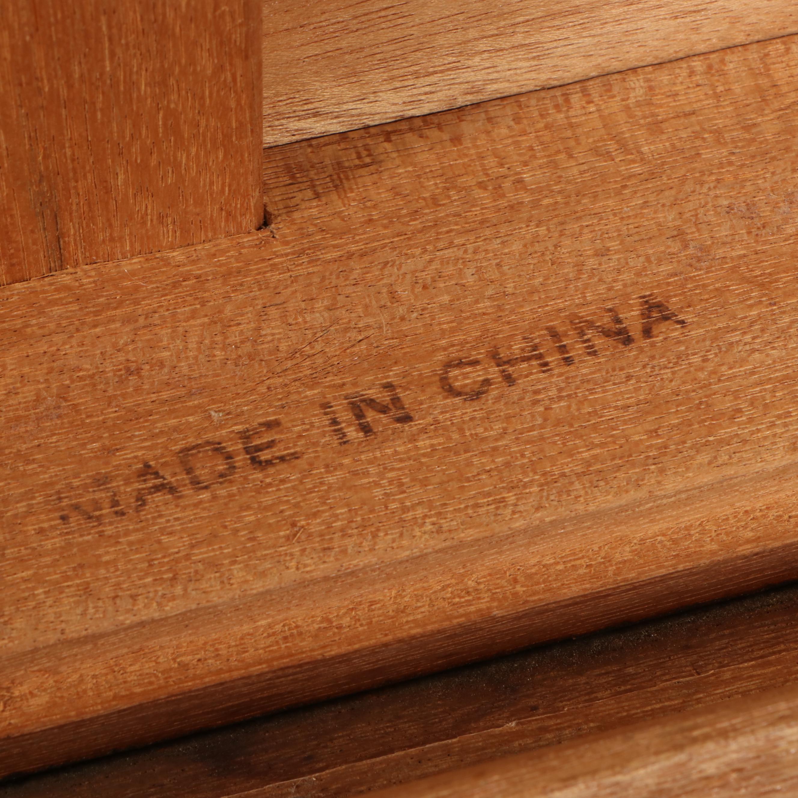 A.R. Scarsi & Co. Chinese Carved Wooden Trunk, 20th Century