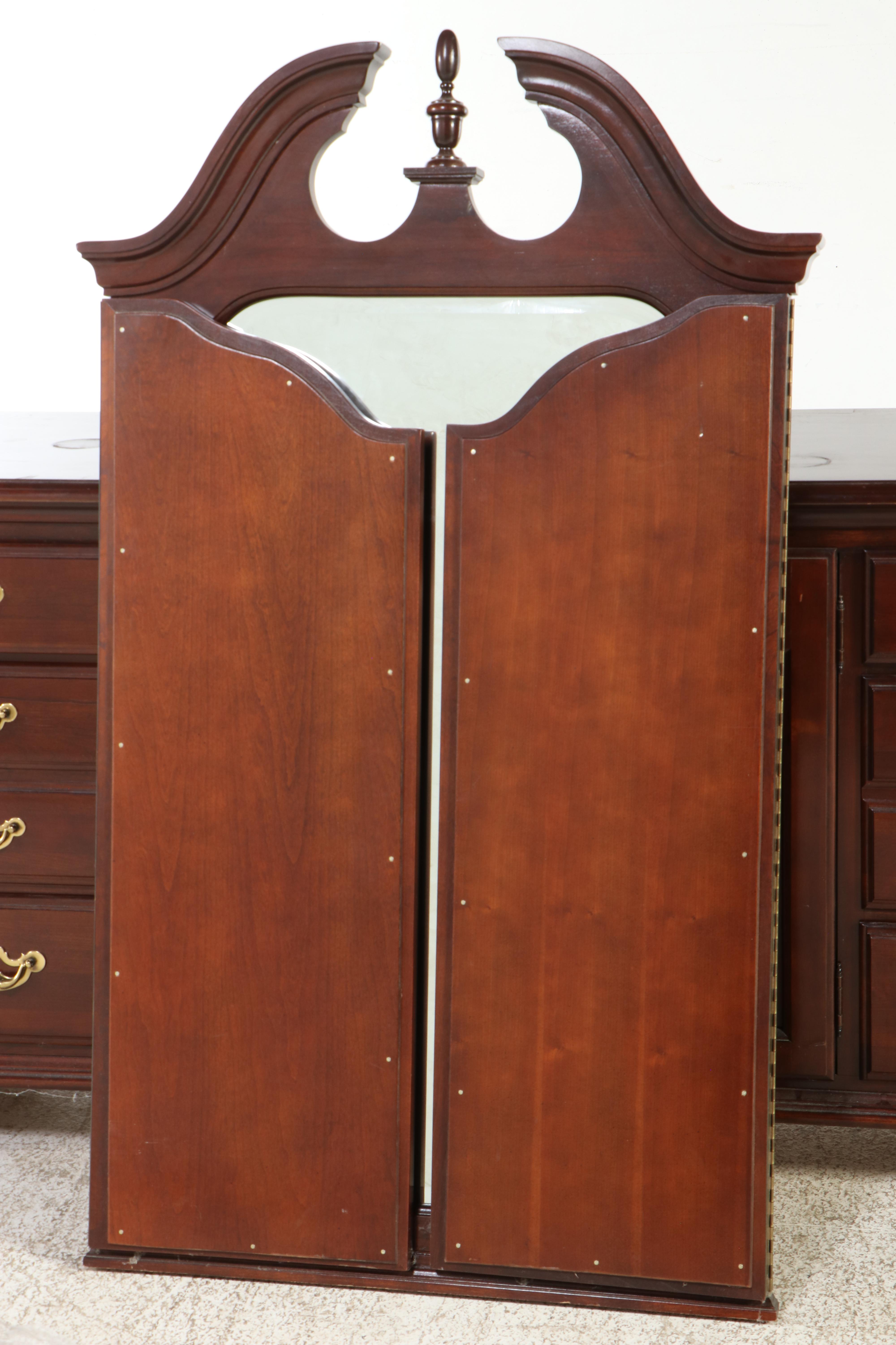 Thomasville Chippendale Style Cherry Dresser with Hinged Mirror