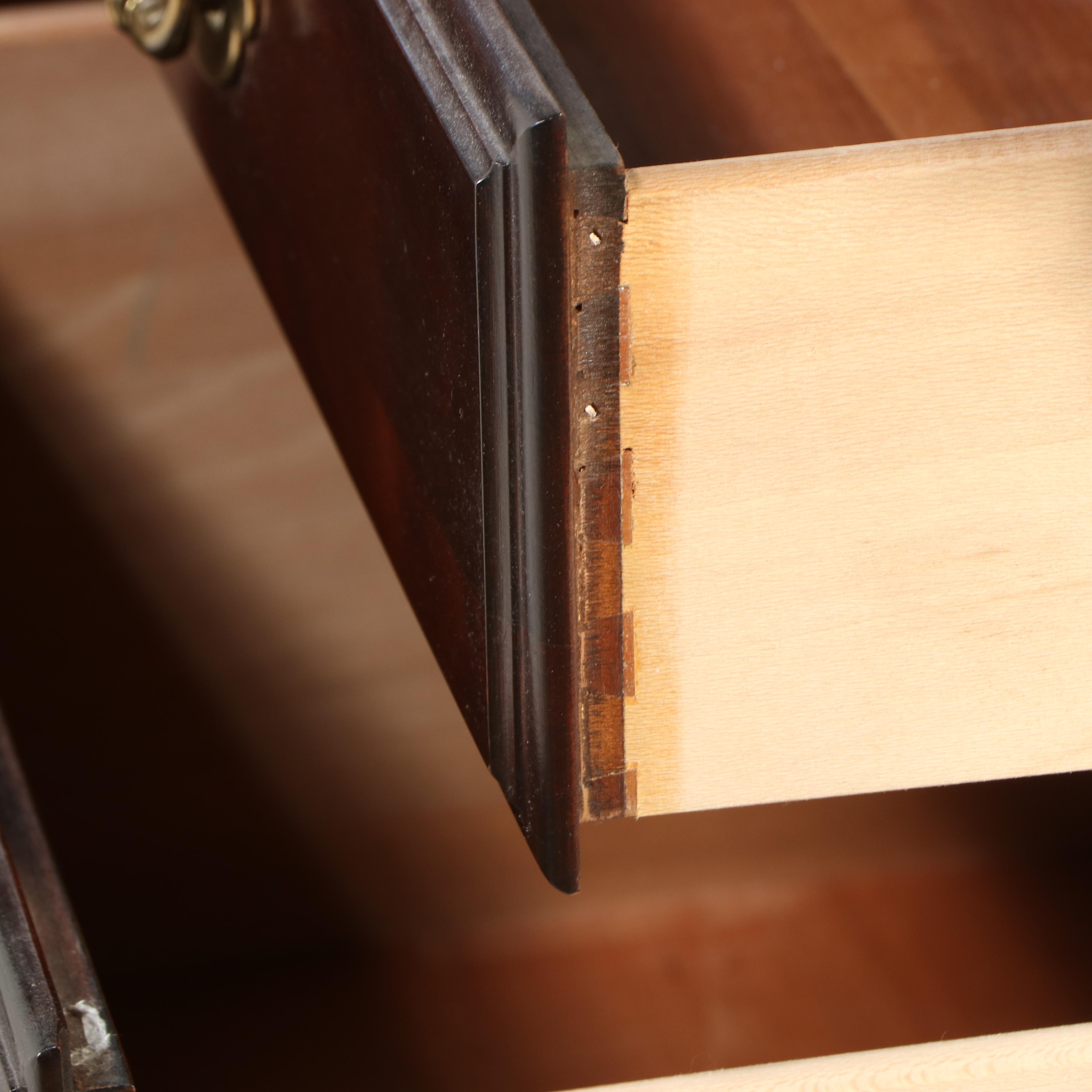 Thomasville Chippendale Style Cherry Dresser with Hinged Mirror