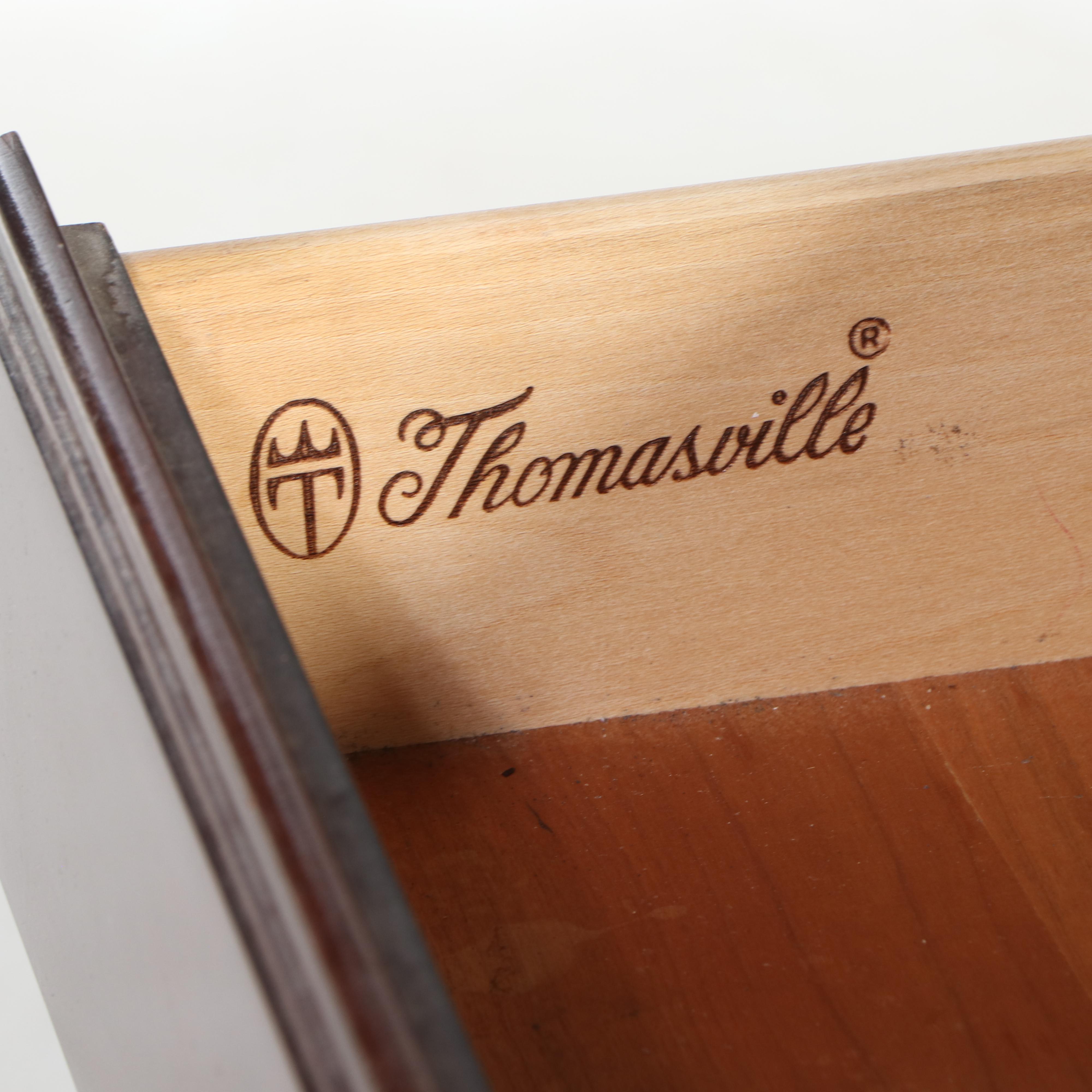 Thomasville Chippendale Style Cherry Dresser with Hinged Mirror