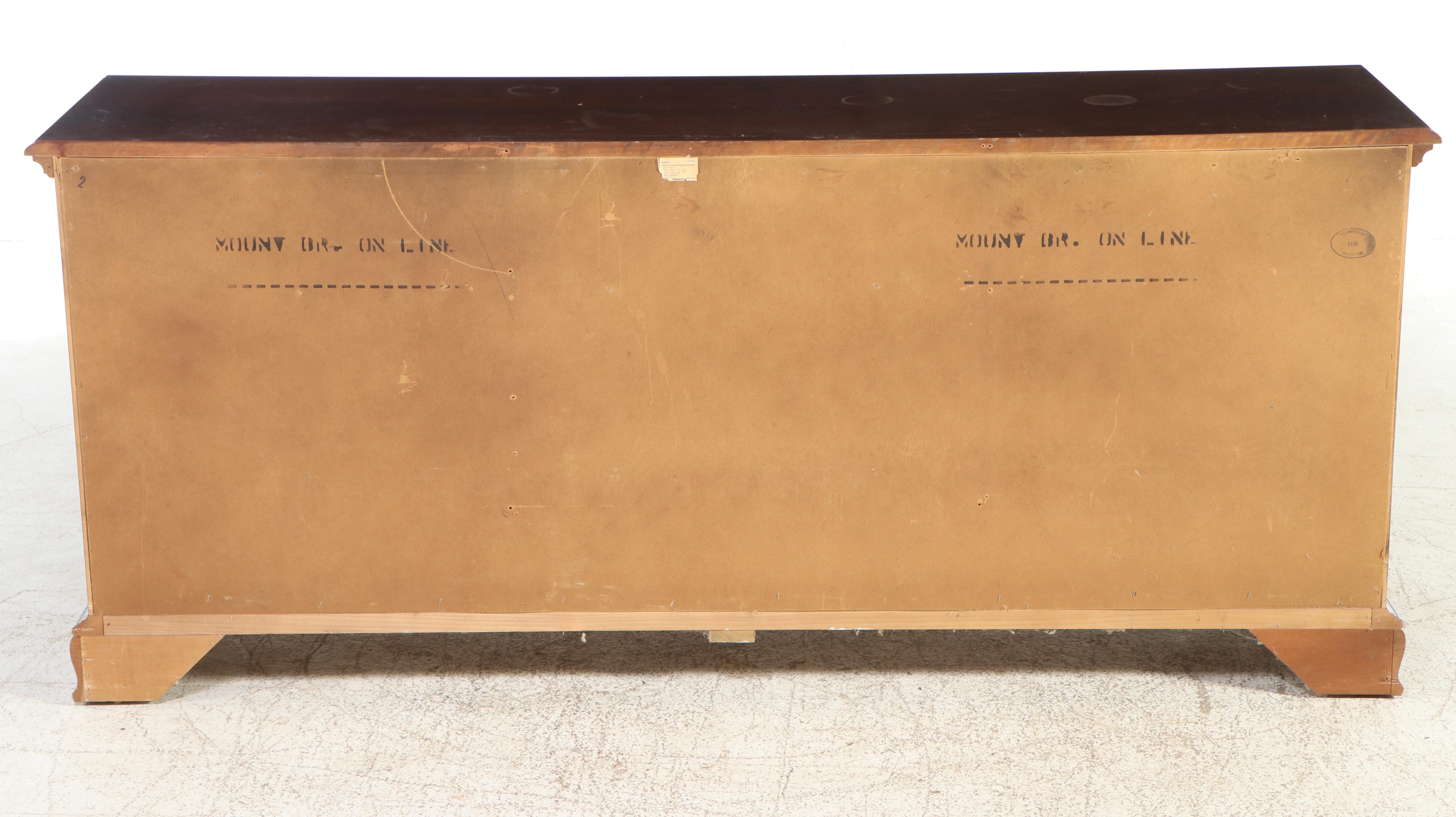 Thomasville Chippendale Style Cherry Dresser with Hinged Mirror