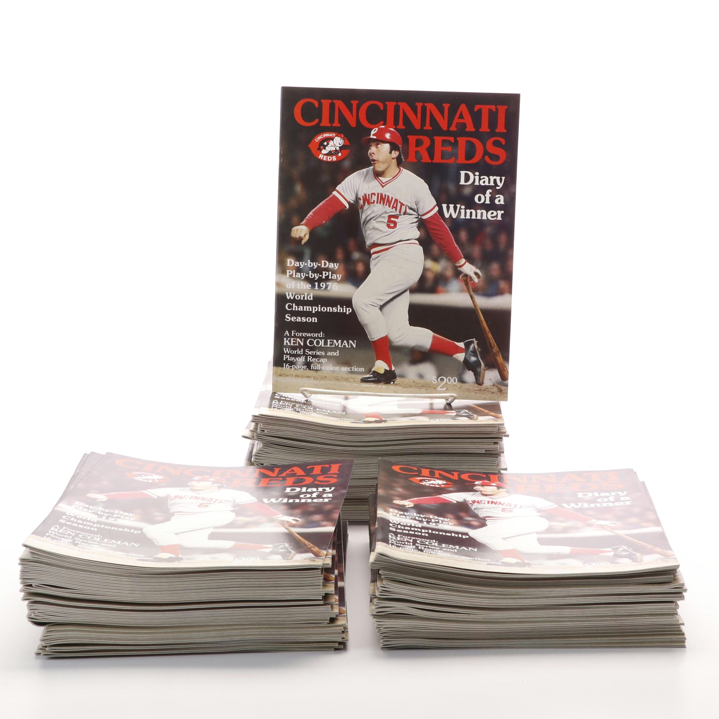 100 Never-Circulated Big Red Machine "Diary of a Winner" Magazines, 1976