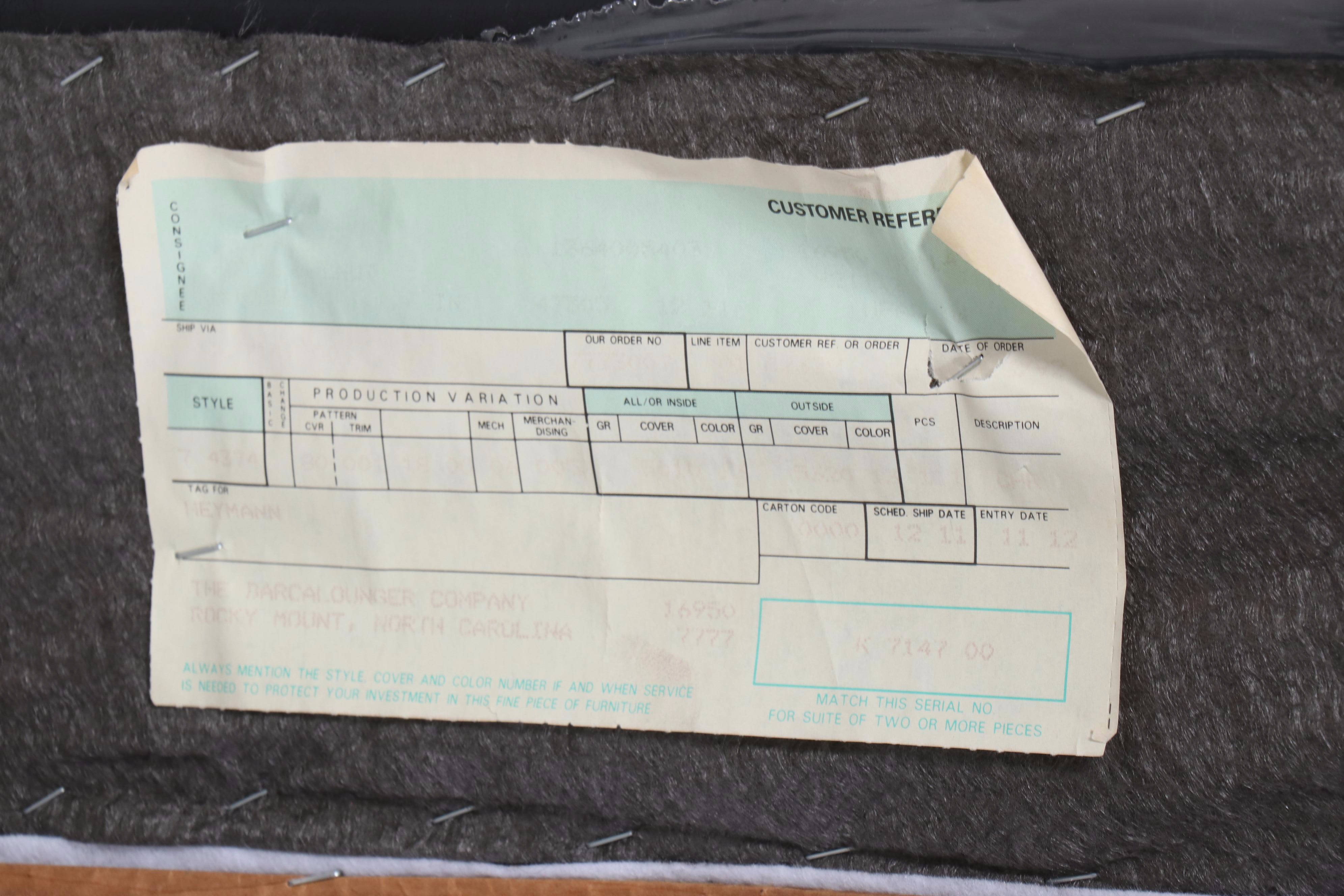 Barcalounger Chippendale Style Leather Upholstered Wingback Recliner