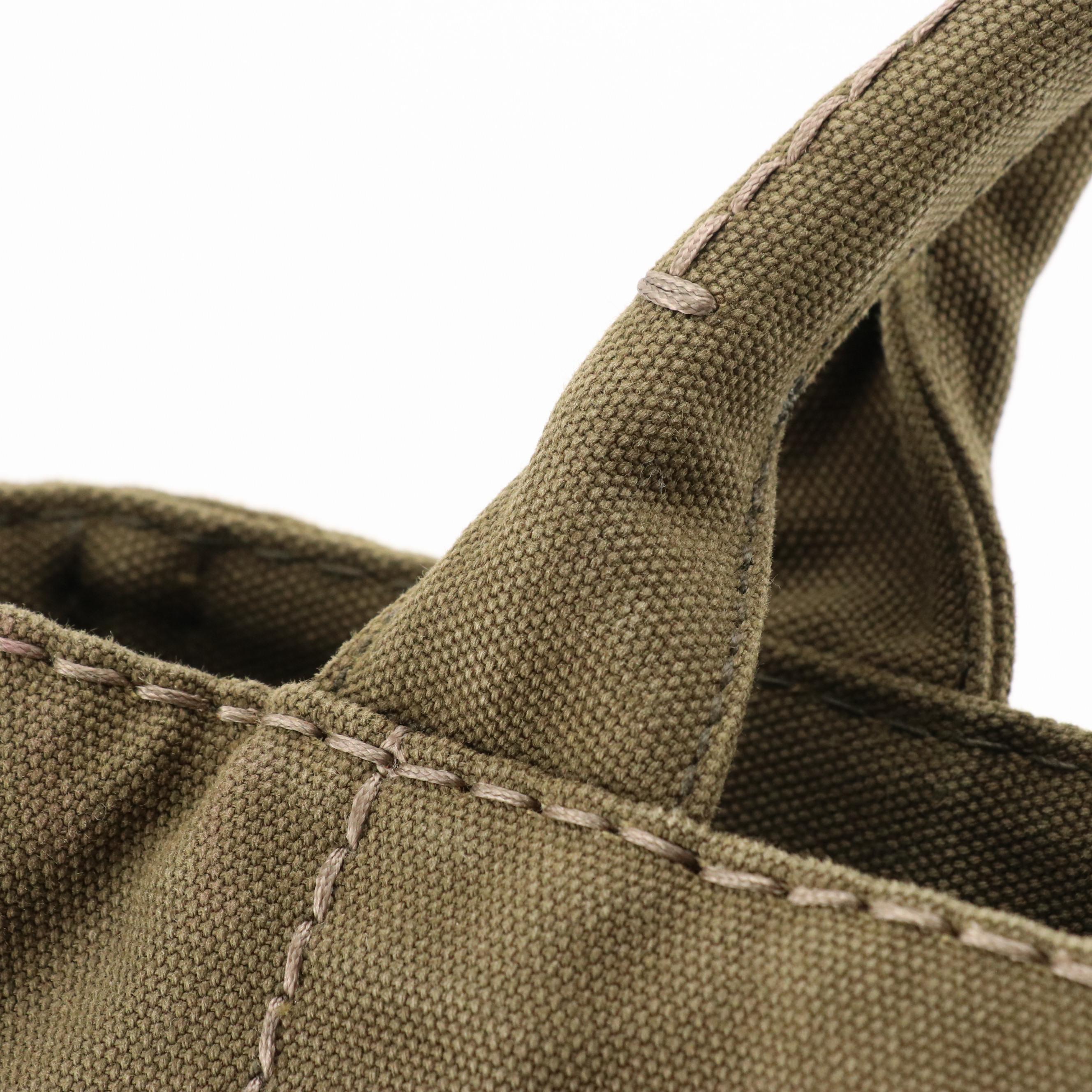 Prada Olive Green Canvas Canapa Logo Handbag