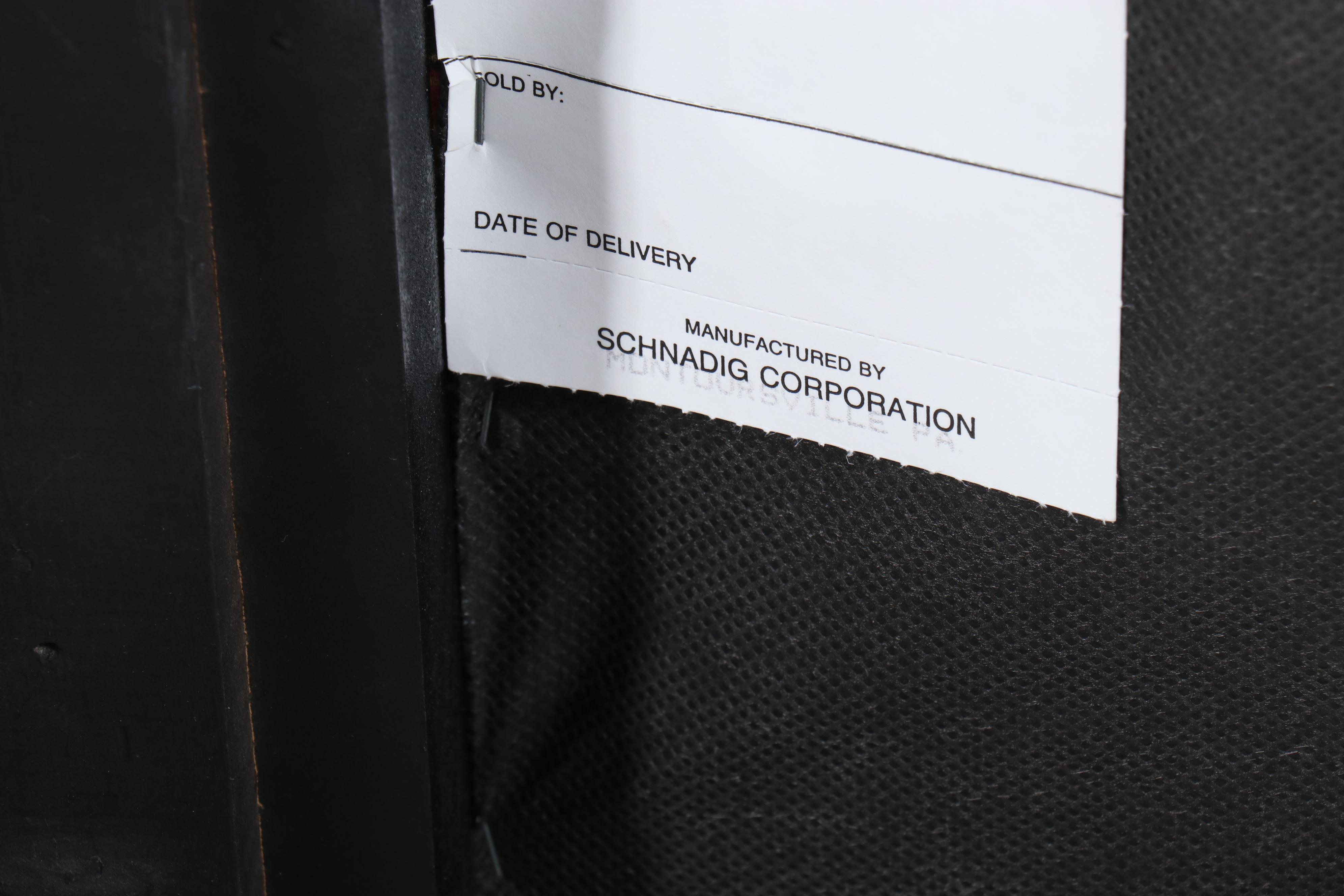 Pair of Schnadig Chinese Ming Style Black Lacquered Armchairs