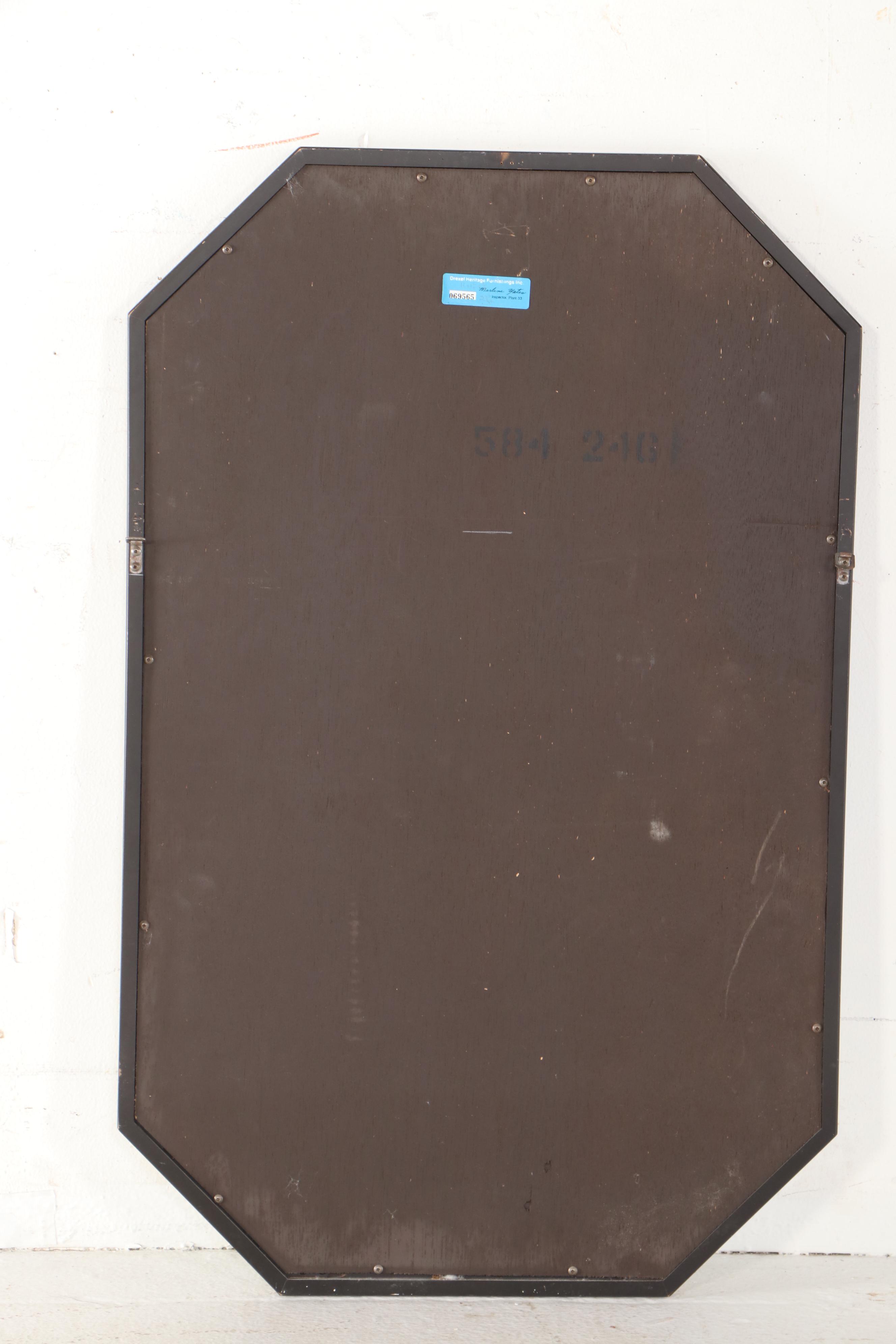 Drexel Heritage Chinoiserie Style Black and Gold Lacquerware Wall Mirror