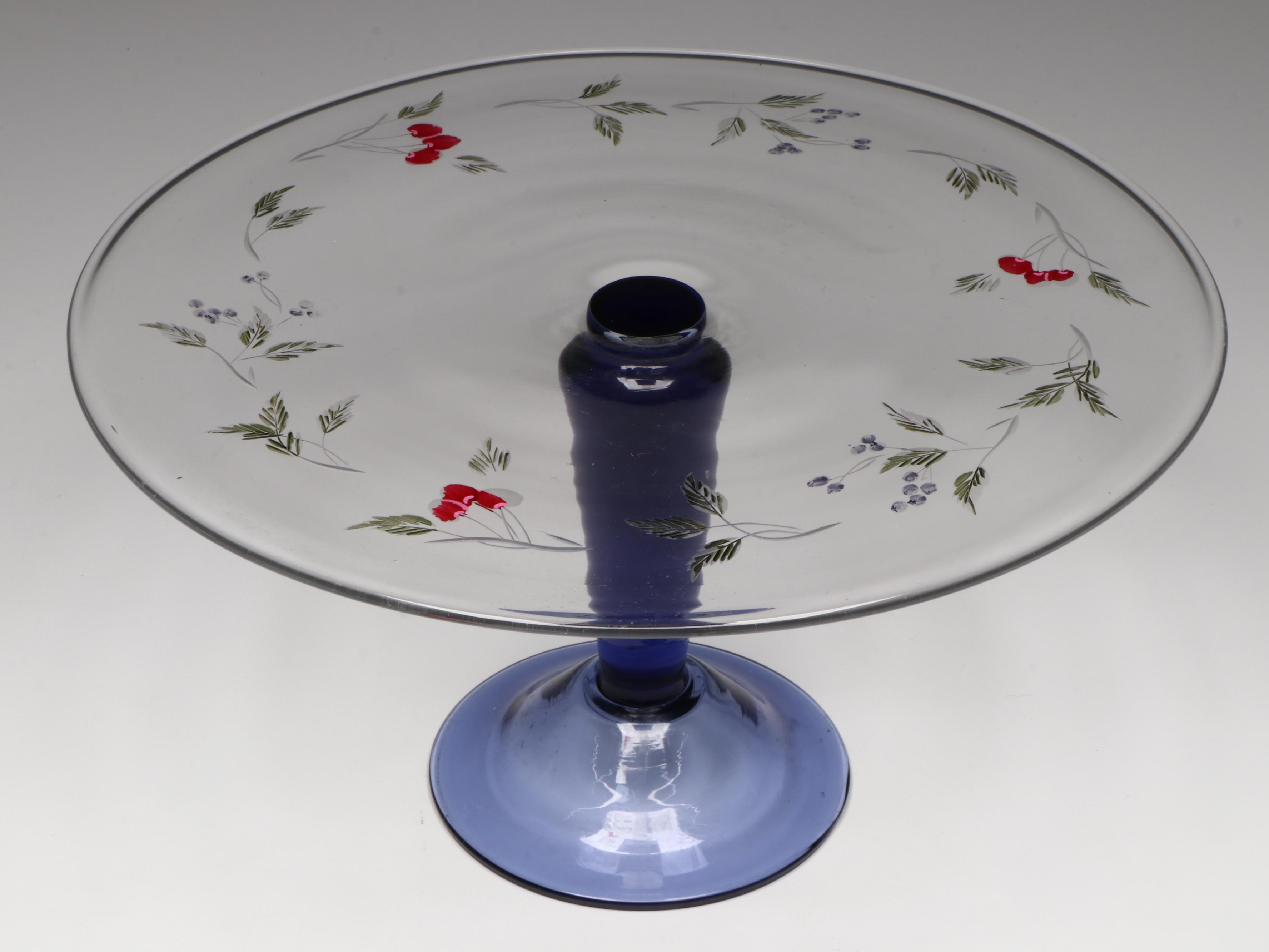 French Arcopal "Honorine" Glass Salad Plates with Other Glass Table Accessories