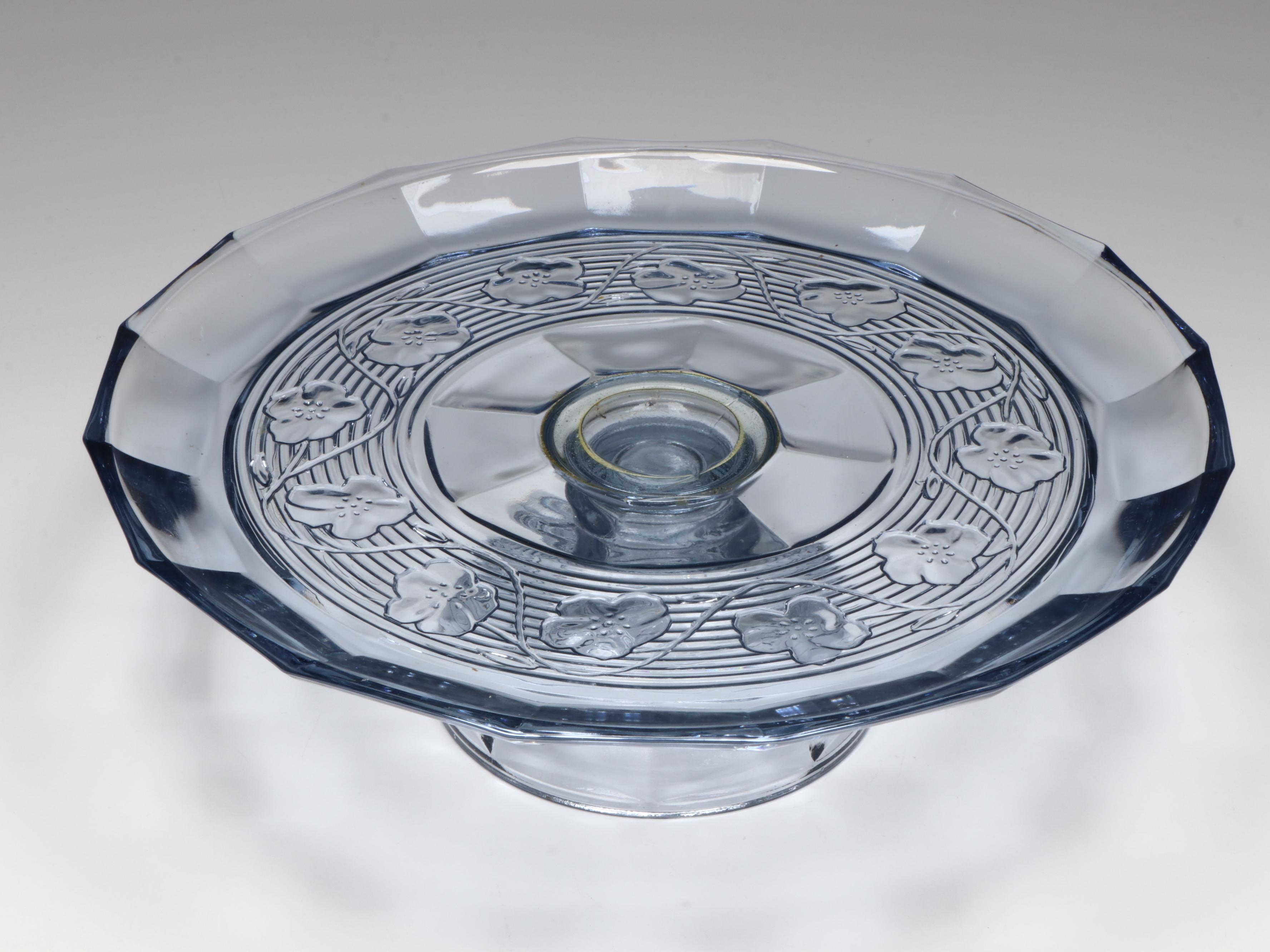 French Arcopal "Honorine" Glass Salad Plates with Other Glass Table Accessories