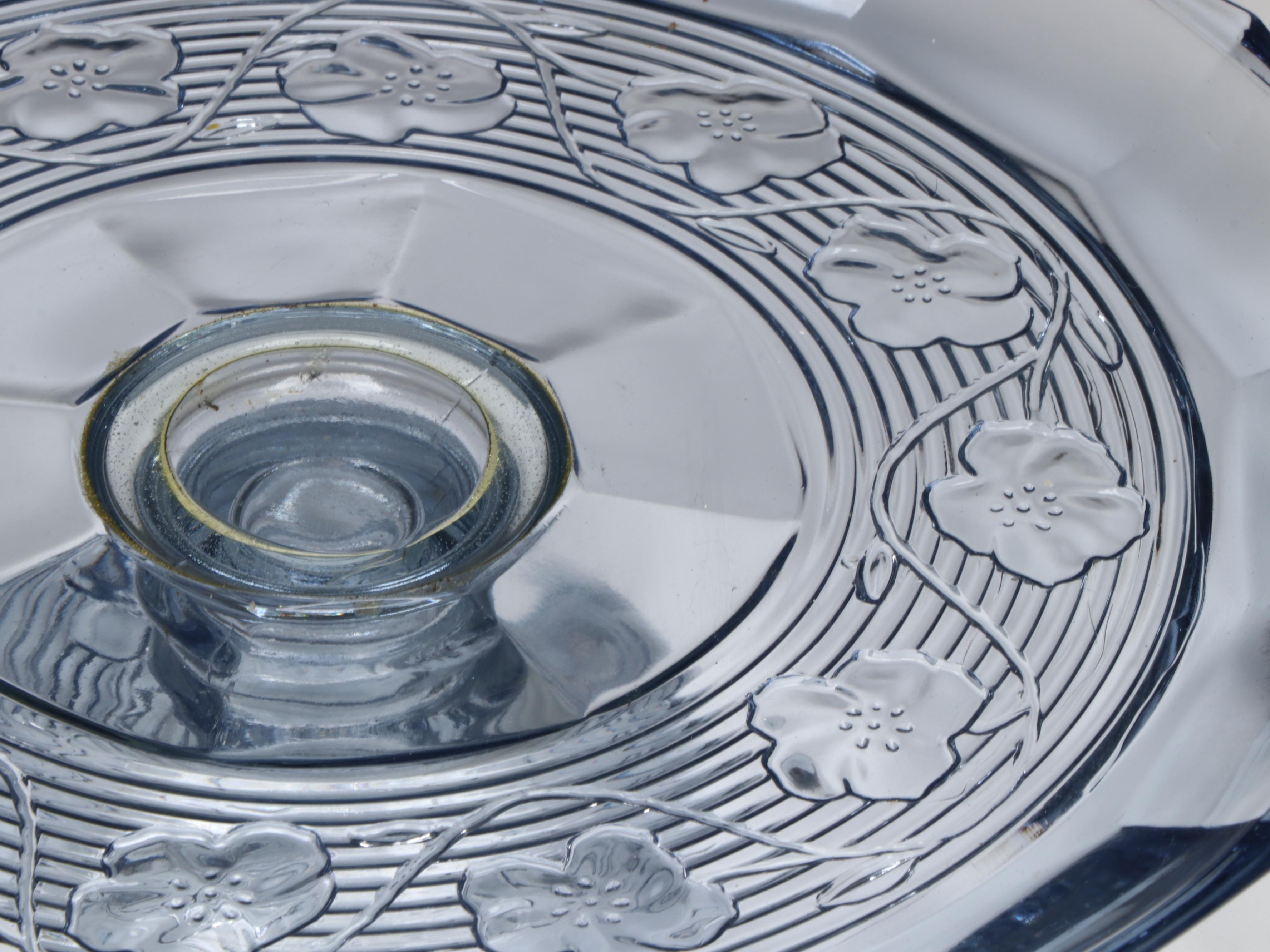 French Arcopal "Honorine" Glass Salad Plates with Other Glass Table Accessories