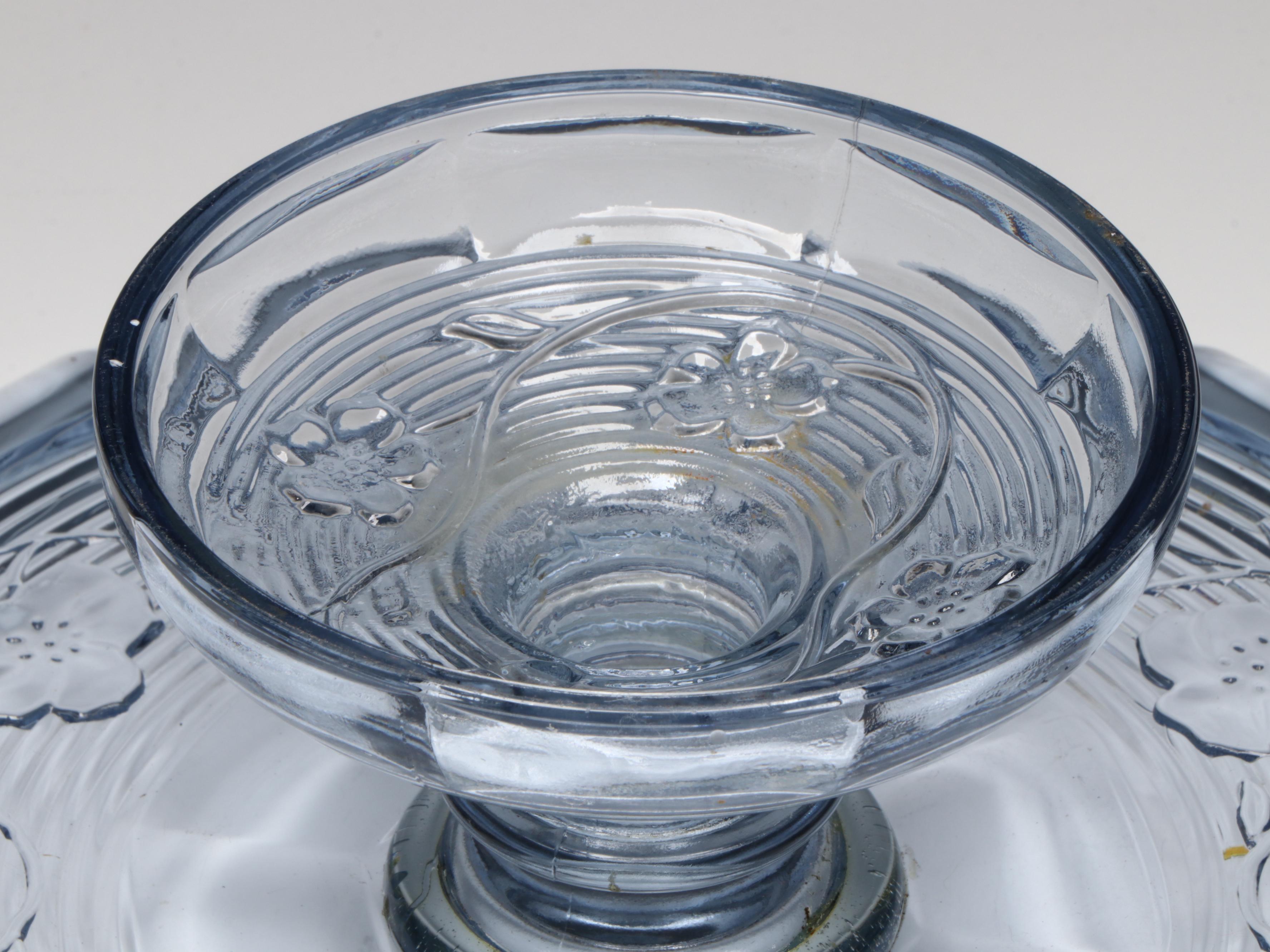 French Arcopal "Honorine" Glass Salad Plates with Other Glass Table Accessories