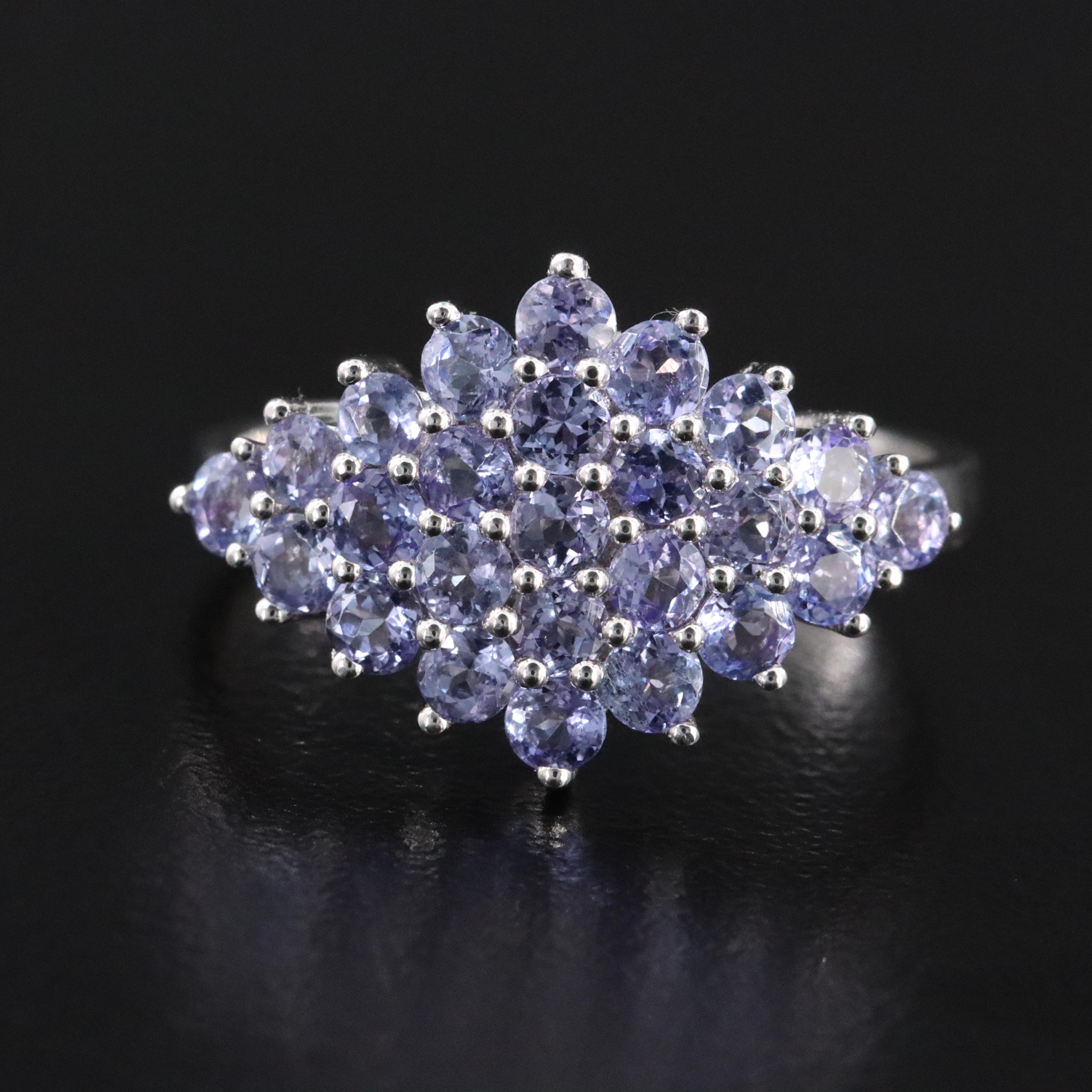 14K Tanzanite Cluster Ring
