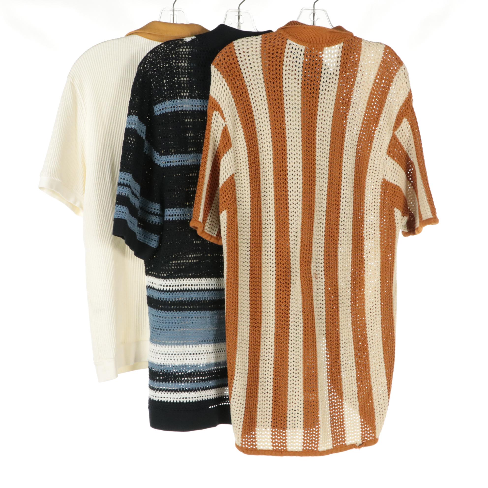 Men's Dandy Del Mar Crochet and Waffle Knit Shirts with Reiss Knit Shirt