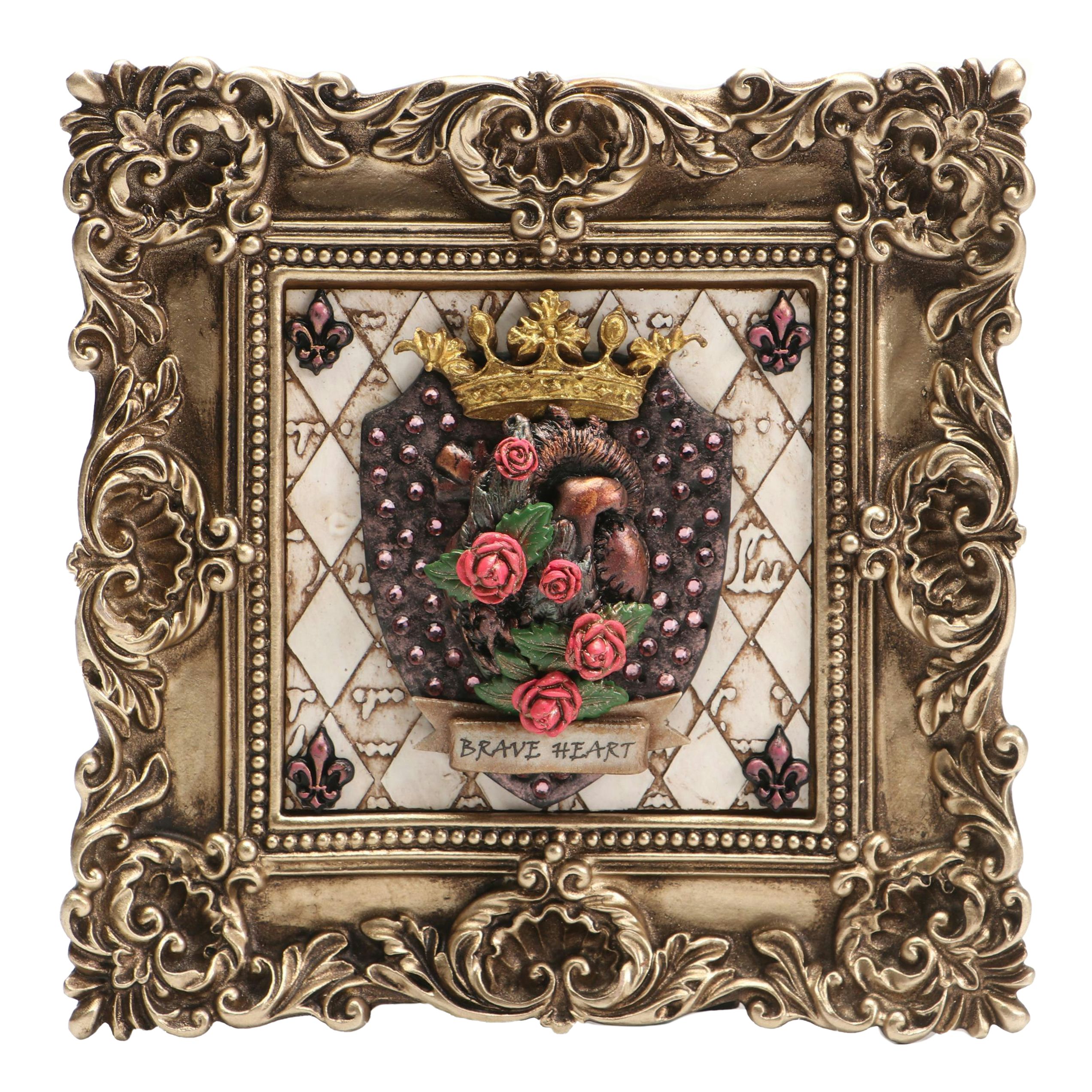 Deborah Kovacs-Sturdevant Mixed Media Composition "Brave Heart," 21st Century