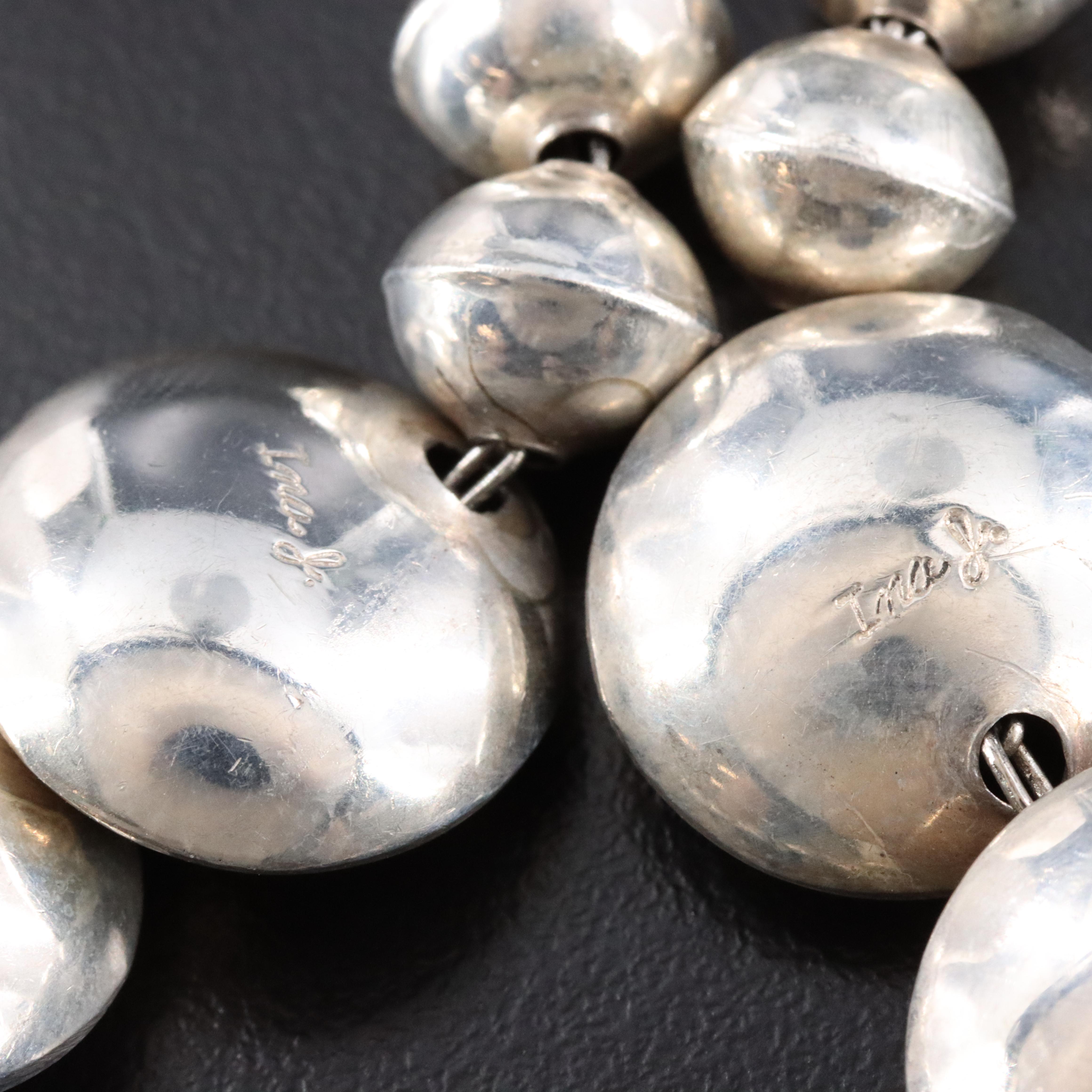 Southwestern Signed Sterling Concho Necklace