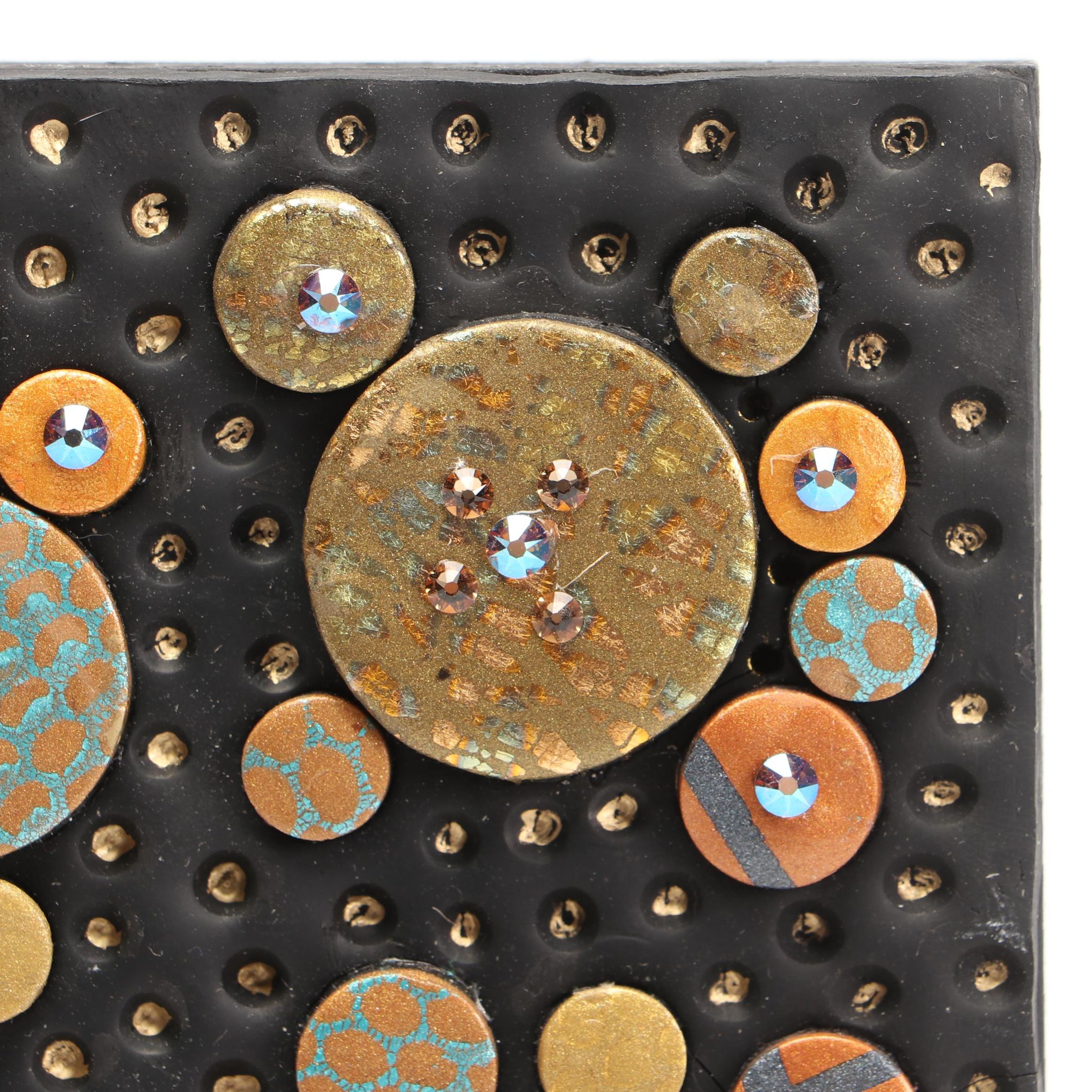 Deborah Kovacs-Sturdevant Mixed Media Collage "Shiny Bubbles," 21st Century