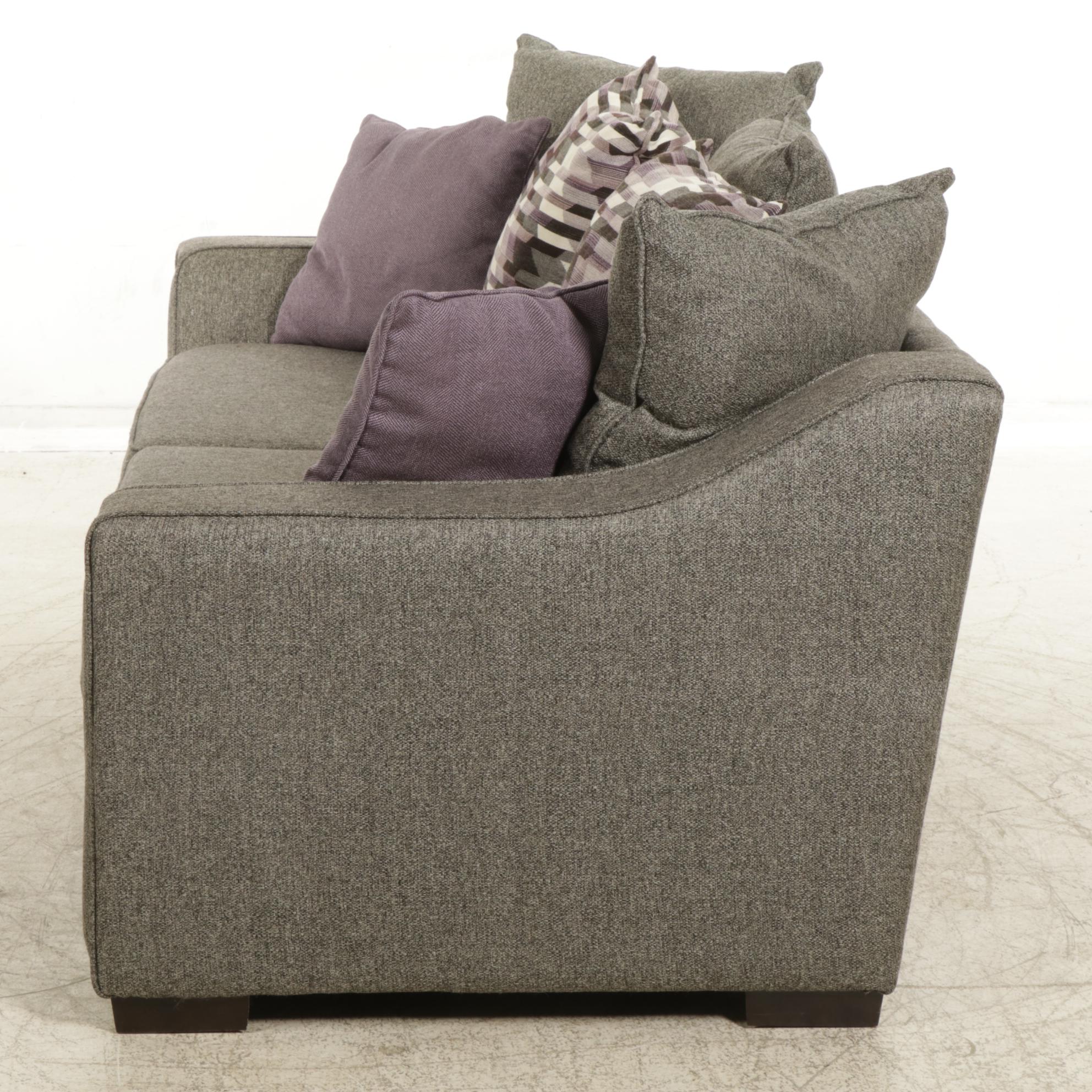 Kroehler Modernist Upholstered Sofa with Nailhead Trim