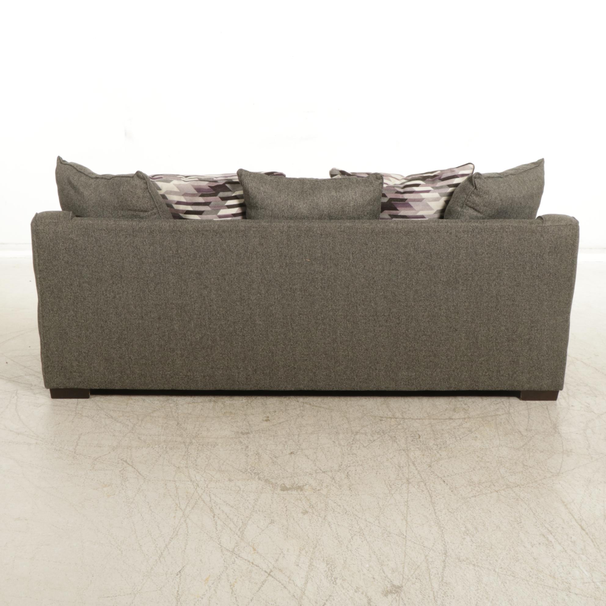 Kroehler Modernist Upholstered Sofa with Nailhead Trim