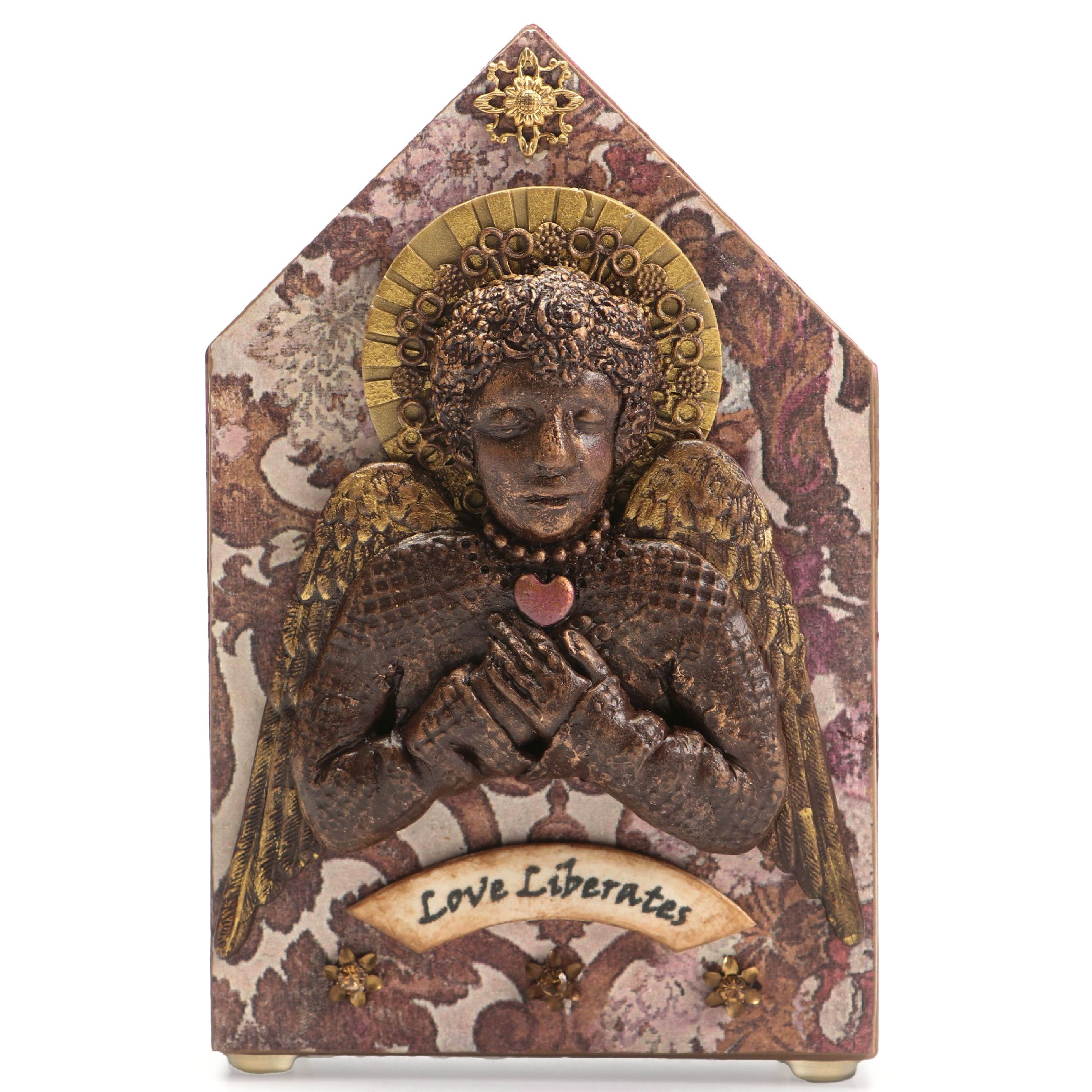 Deborah Kovacs-Sturdevant Mixed Media Composition "Love Liberates Shrine"