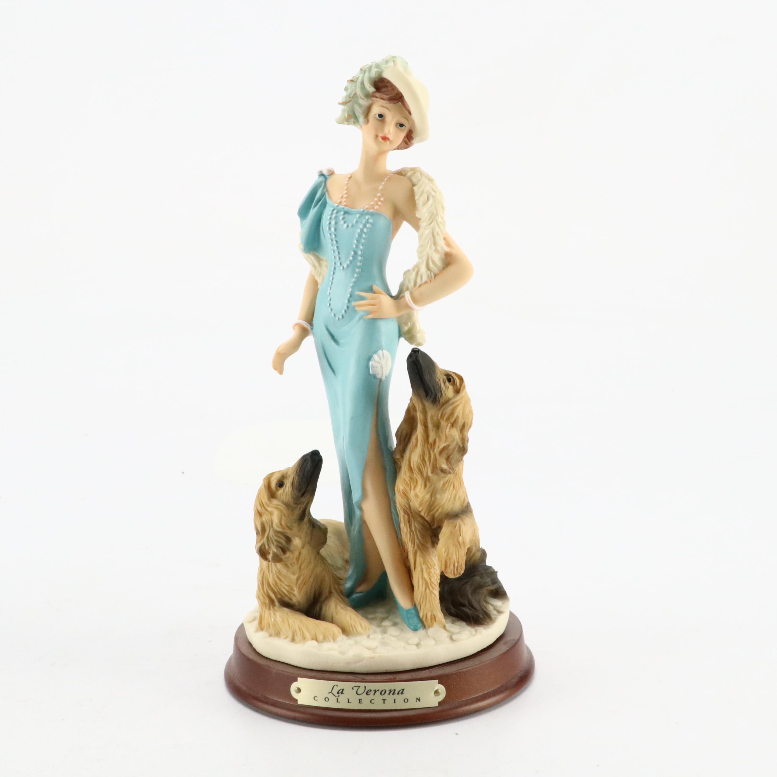 La Verona Collection Alabastrite Resin Figurines on Wood Bases