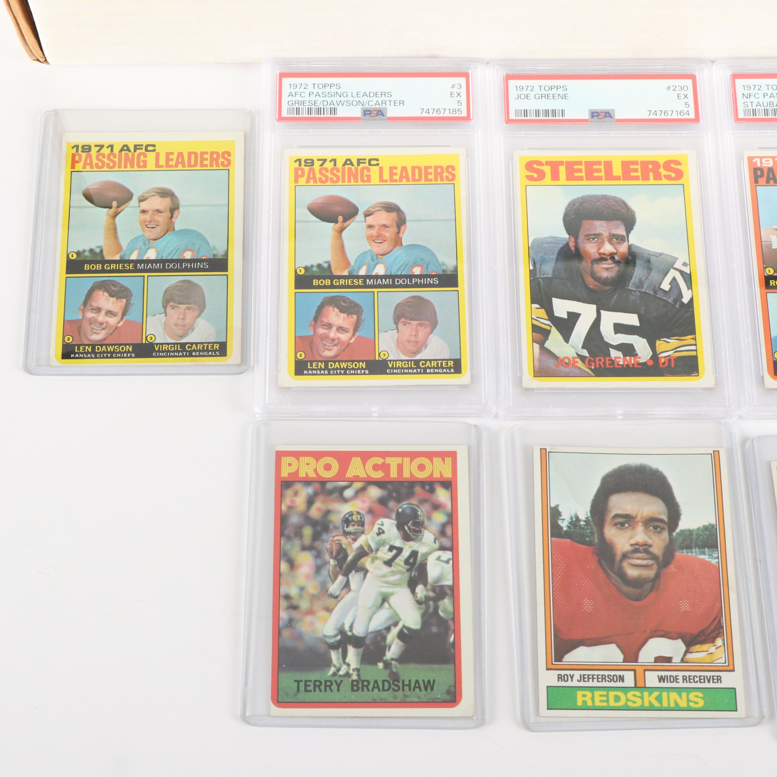 800+ Football 1970's Card Lot with a HOF Griese, Bradshaw and Graded Joe Greene