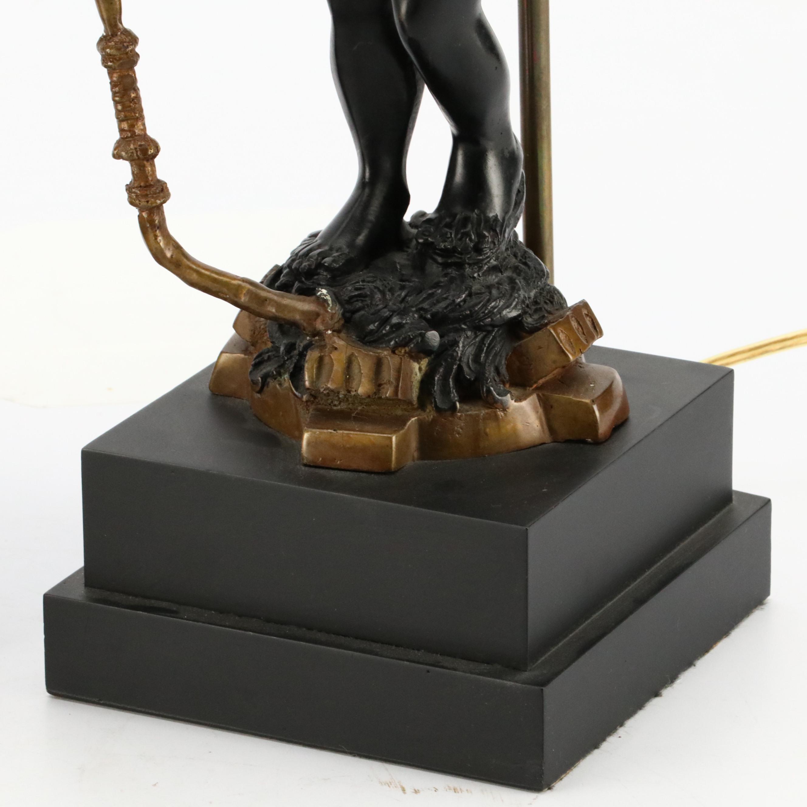 Pair of Brass Blackamoor Figural Table Lamps, Late 20th Century