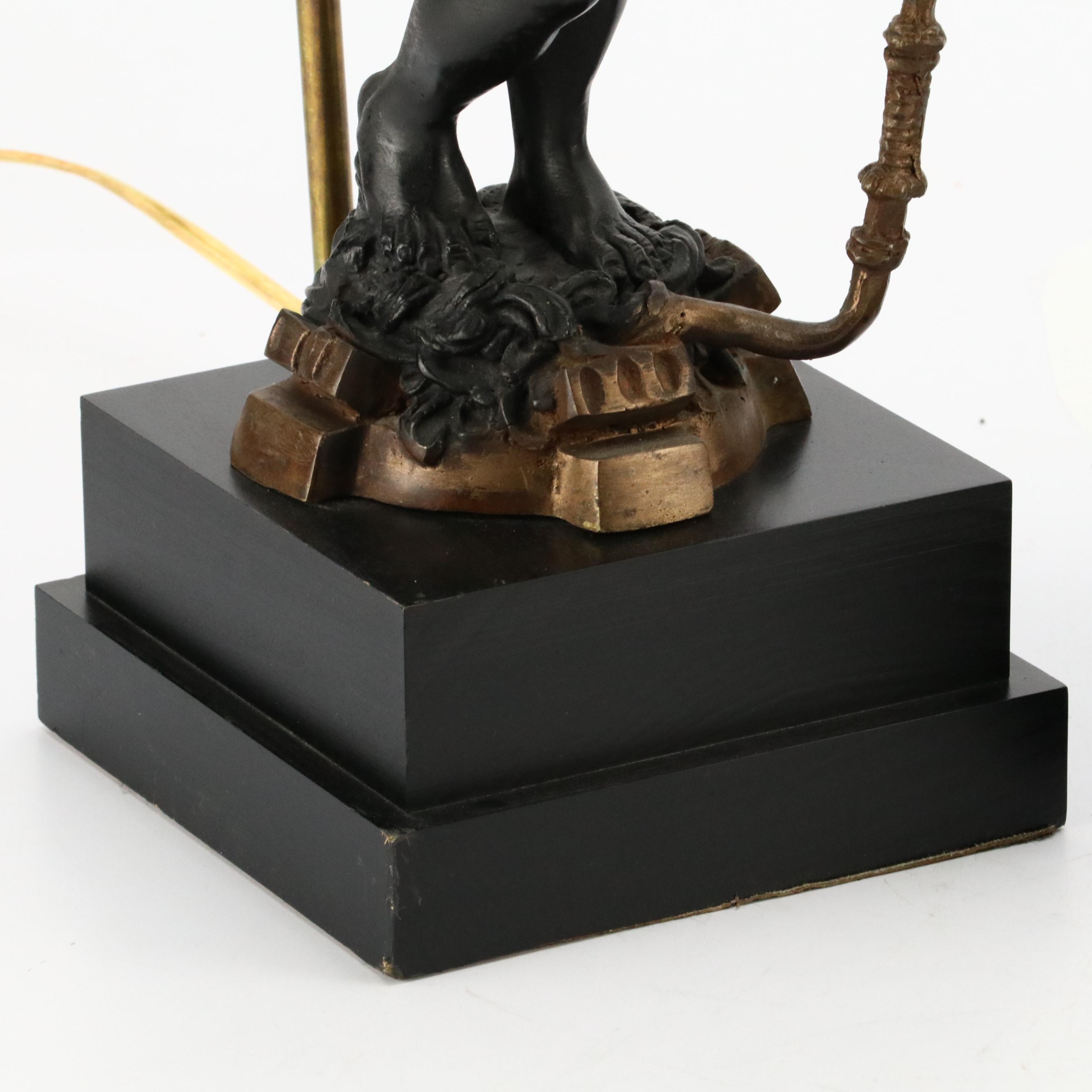 Pair of Brass Blackamoor Figural Table Lamps, Late 20th Century