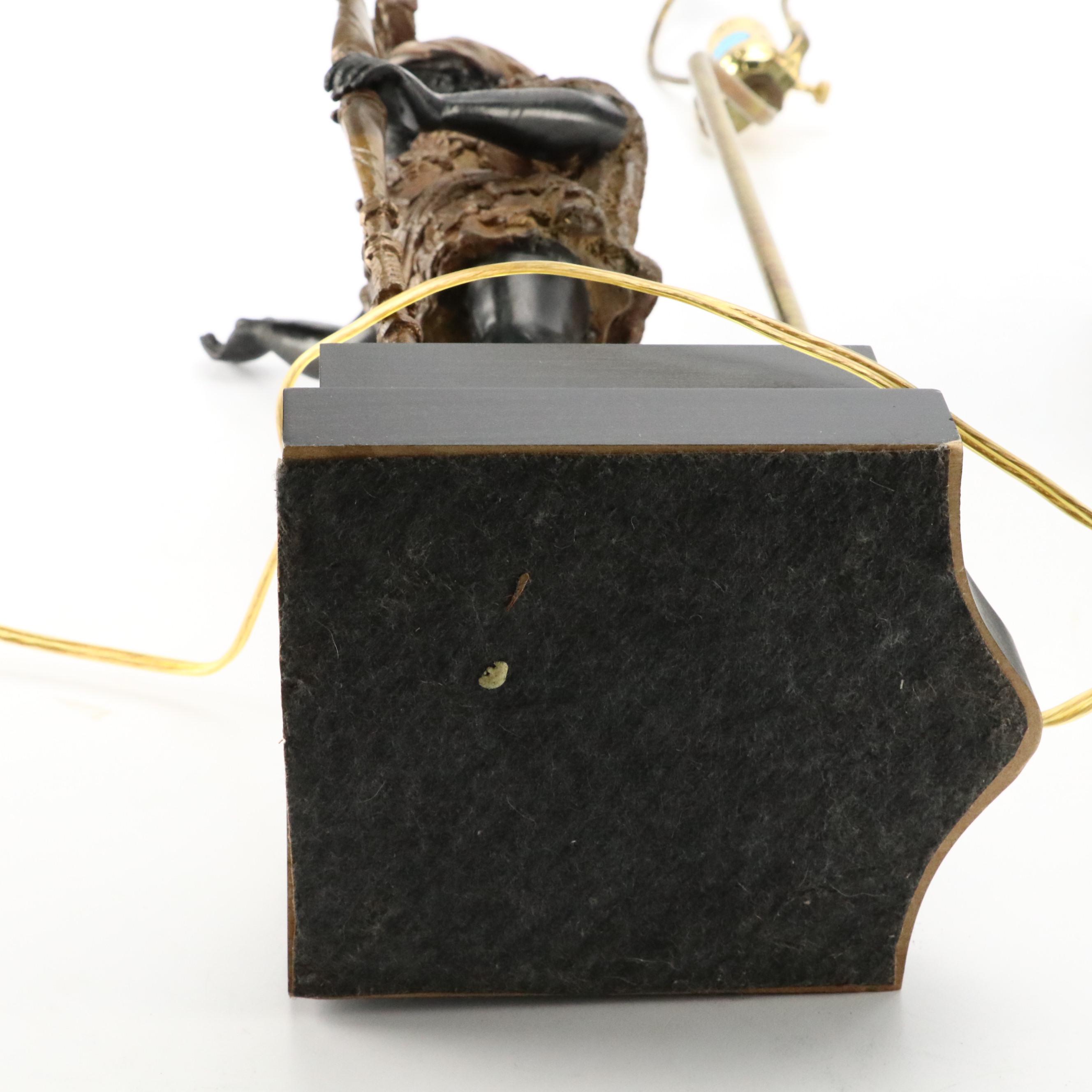 Pair of Brass Blackamoor Figural Table Lamps, Late 20th Century