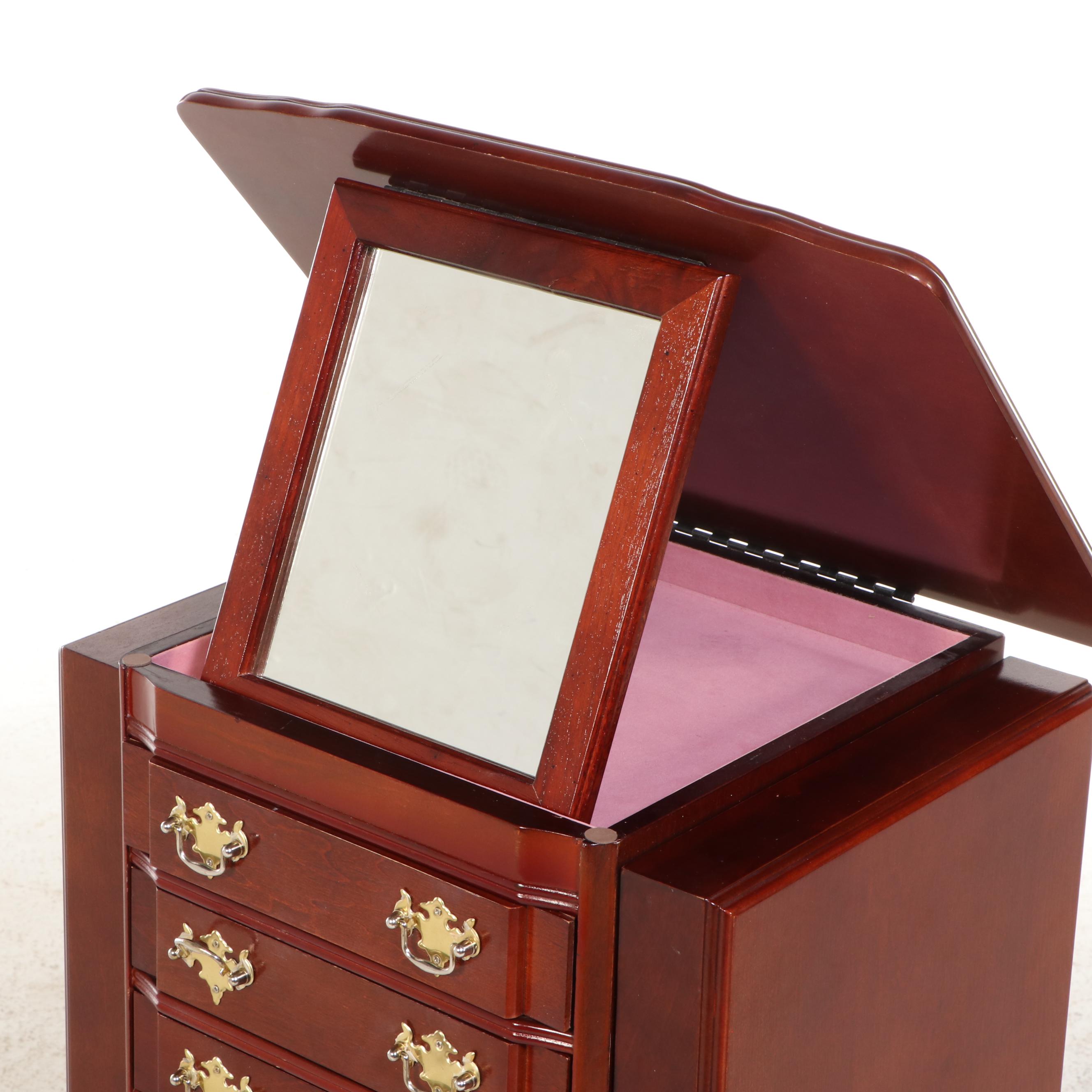 Powell Chippendale Style Birch Jewelry Chest