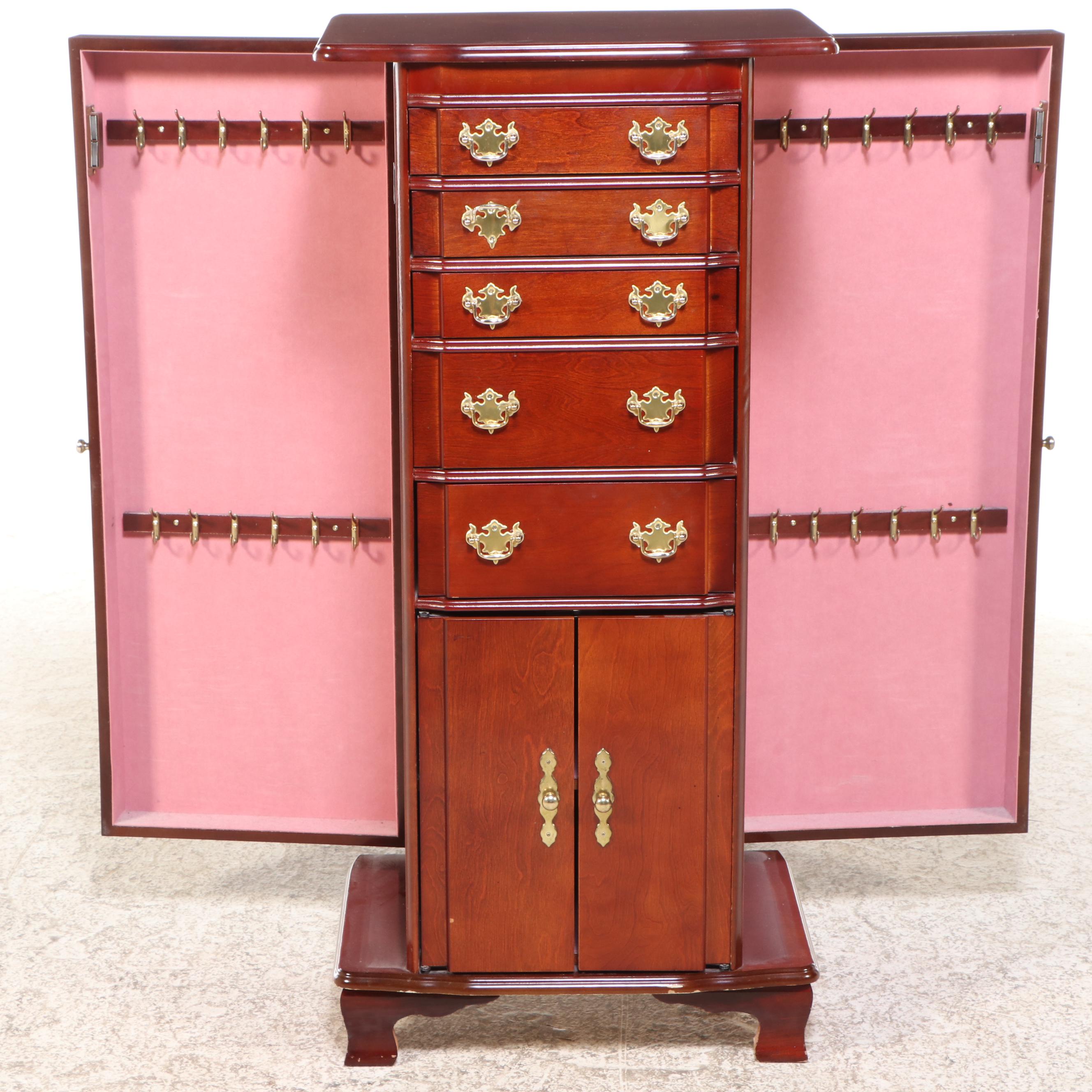 Powell Chippendale Style Birch Jewelry Chest