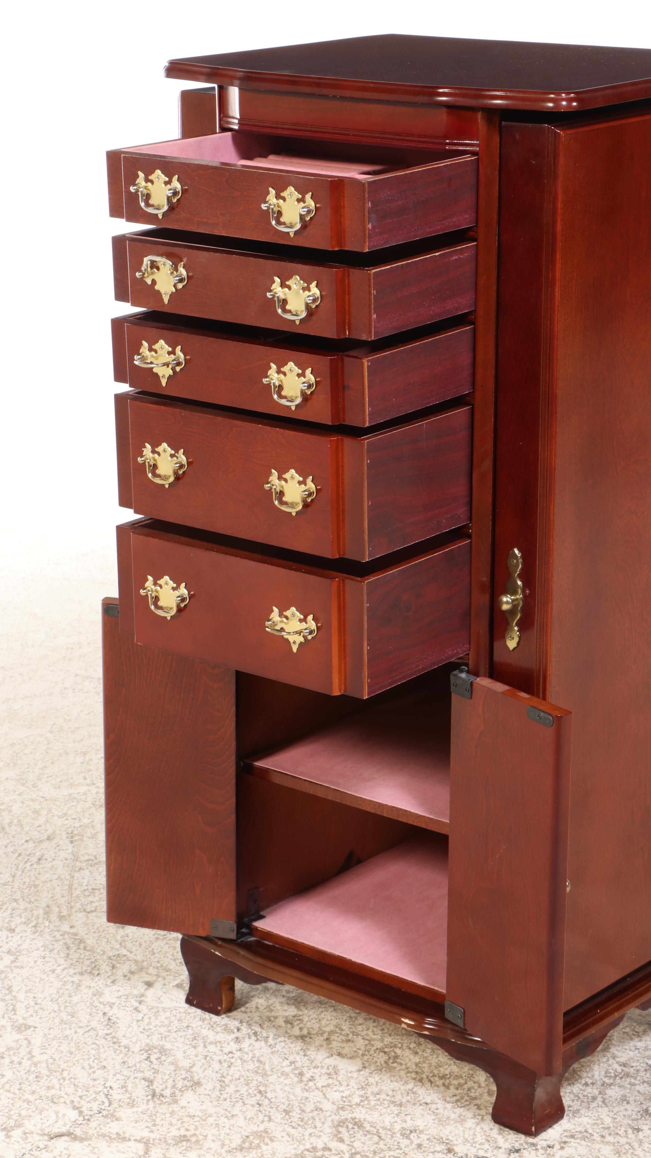 Powell Chippendale Style Birch Jewelry Chest