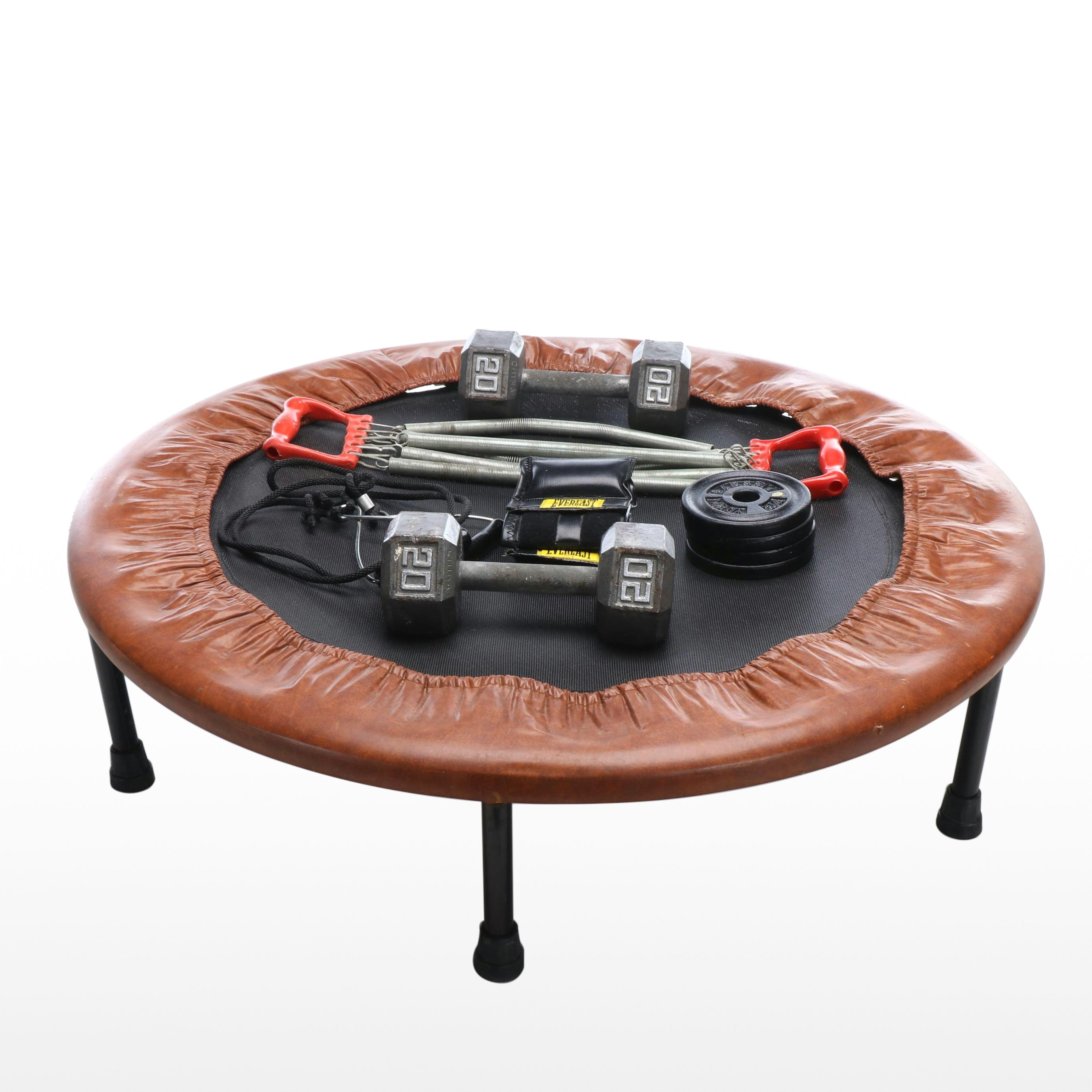 Vinyl Miniature Trampoline with Everlast 2.5 Lbs Weights and More