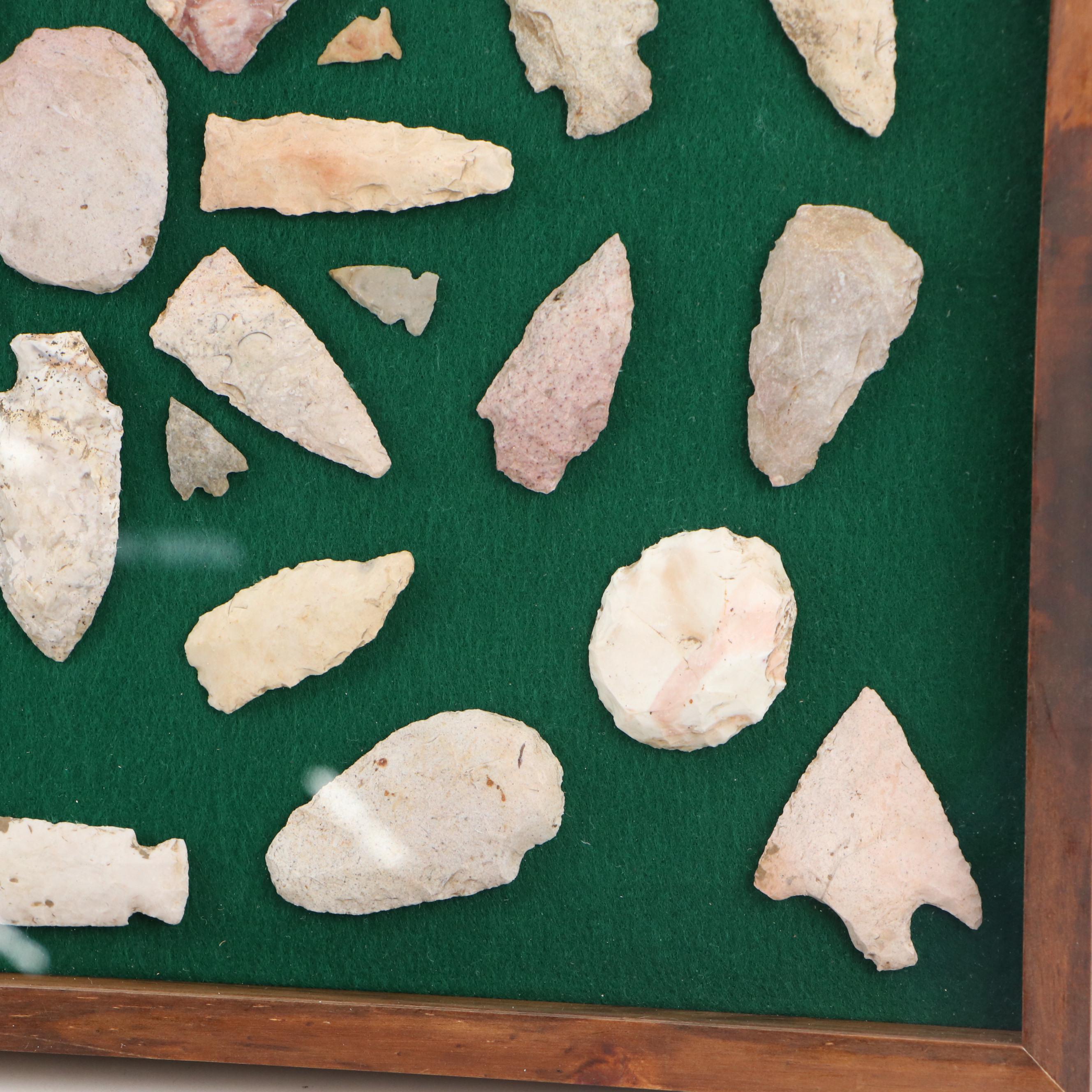 Indigenous Flint and Other Stone Arrowheads and Scrapers