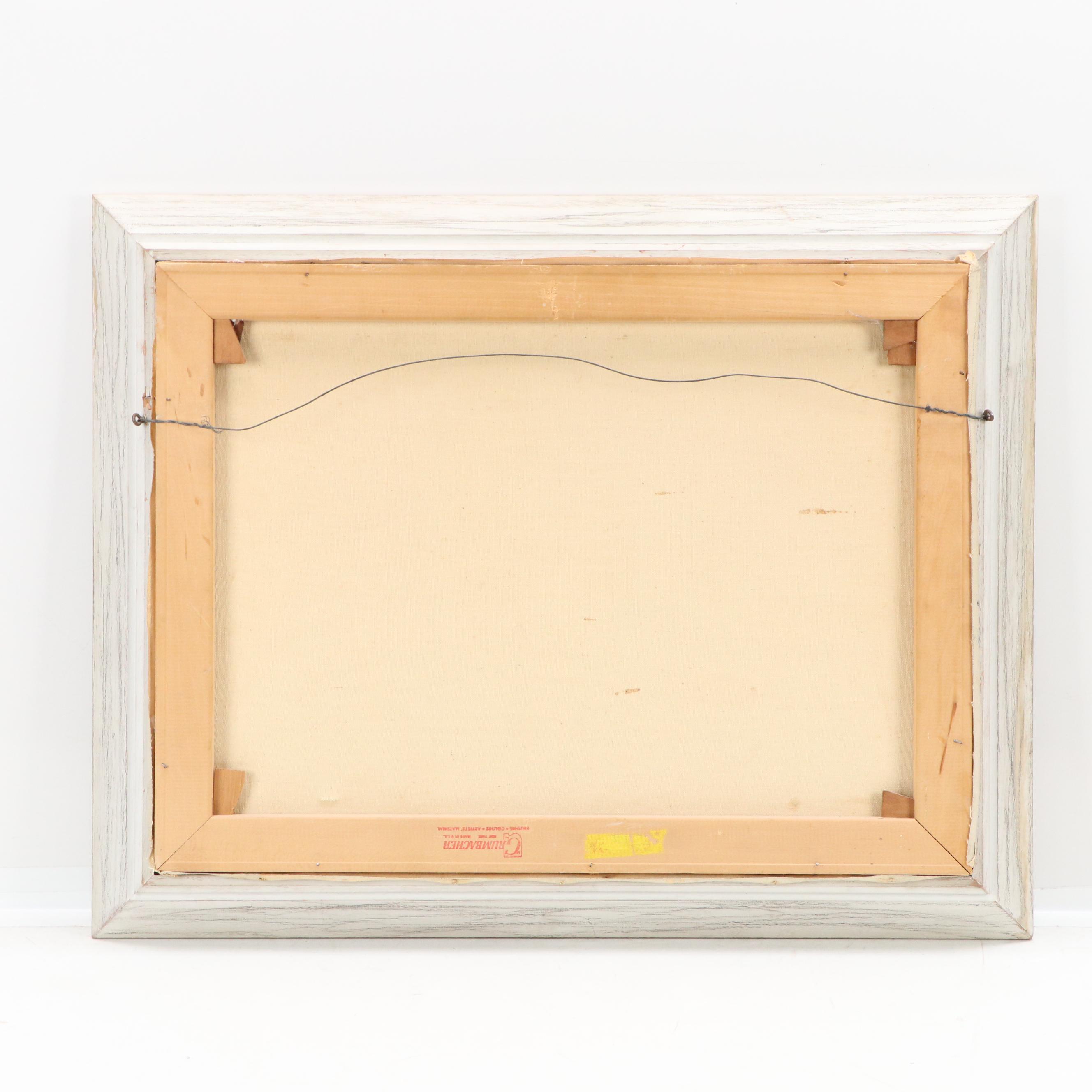 Watermill Landscape Oil Painting, 1960s