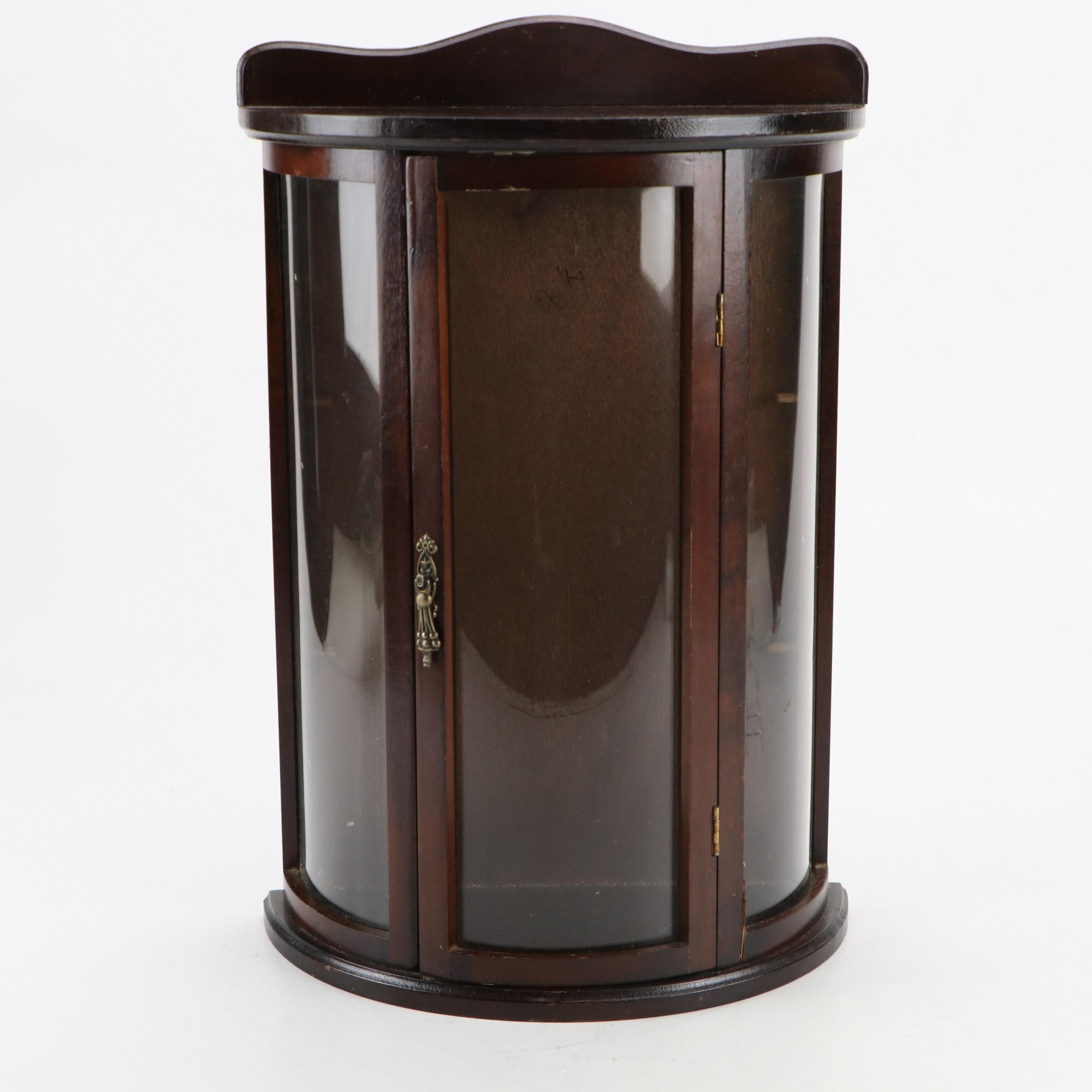 Wooden and Glass Wall Curio Cabinet