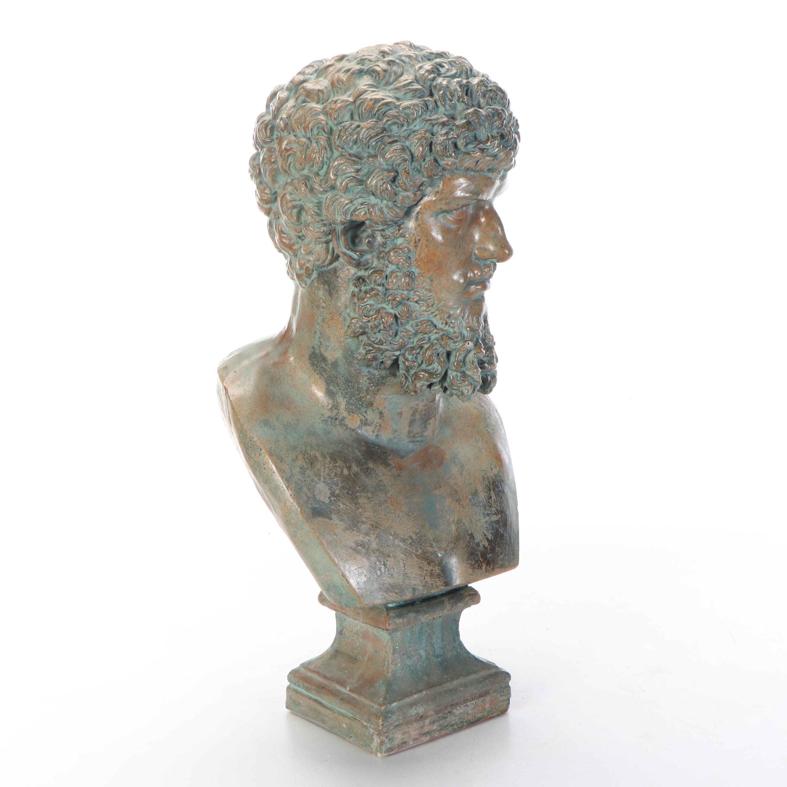 Patinated Cast Plaster Bust of Lucius Verus