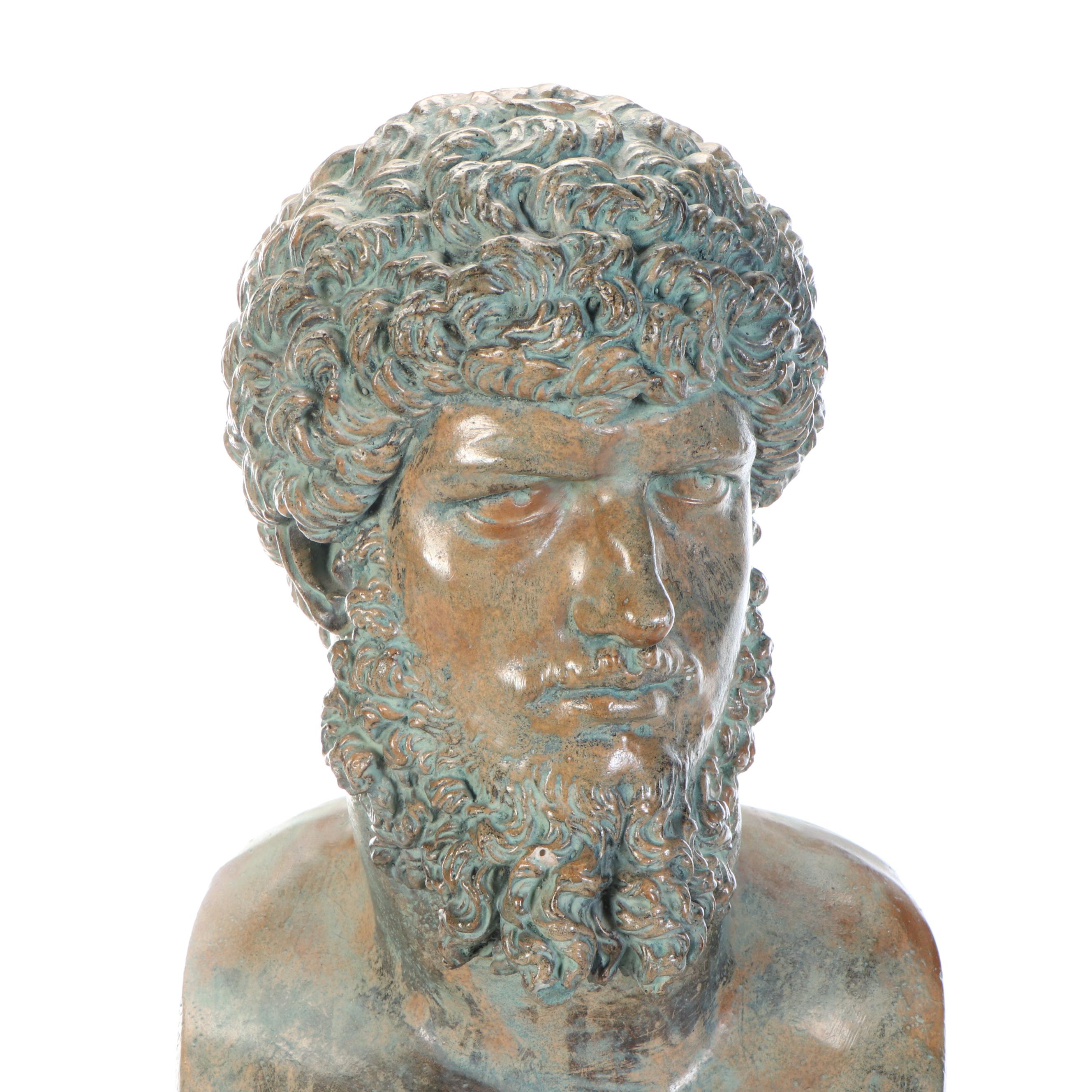 Patinated Cast Plaster Bust of Lucius Verus