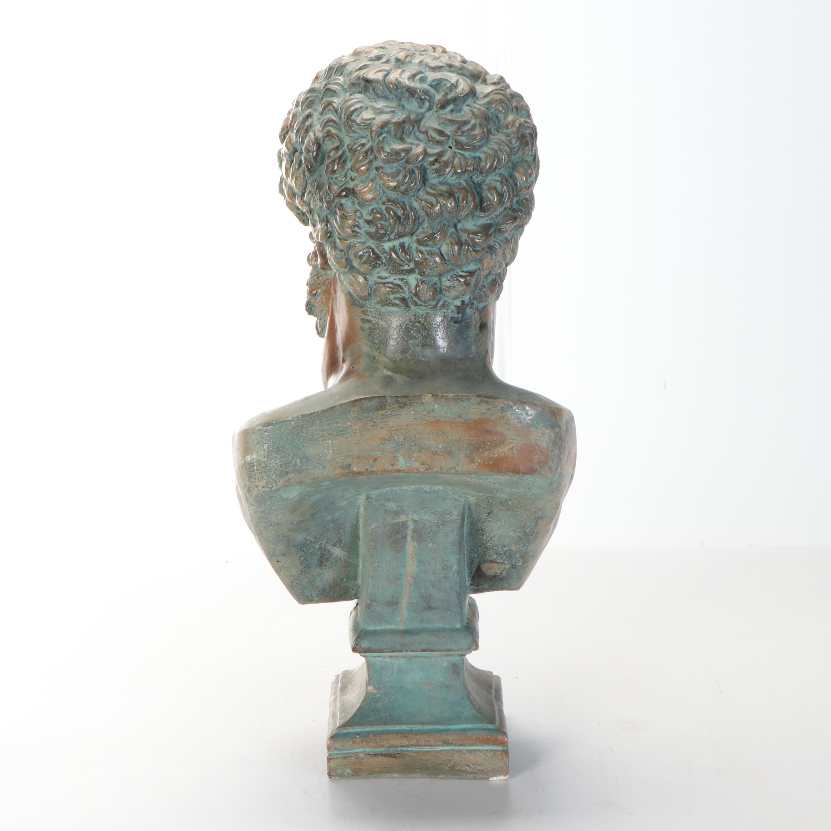 Patinated Cast Plaster Bust of Lucius Verus