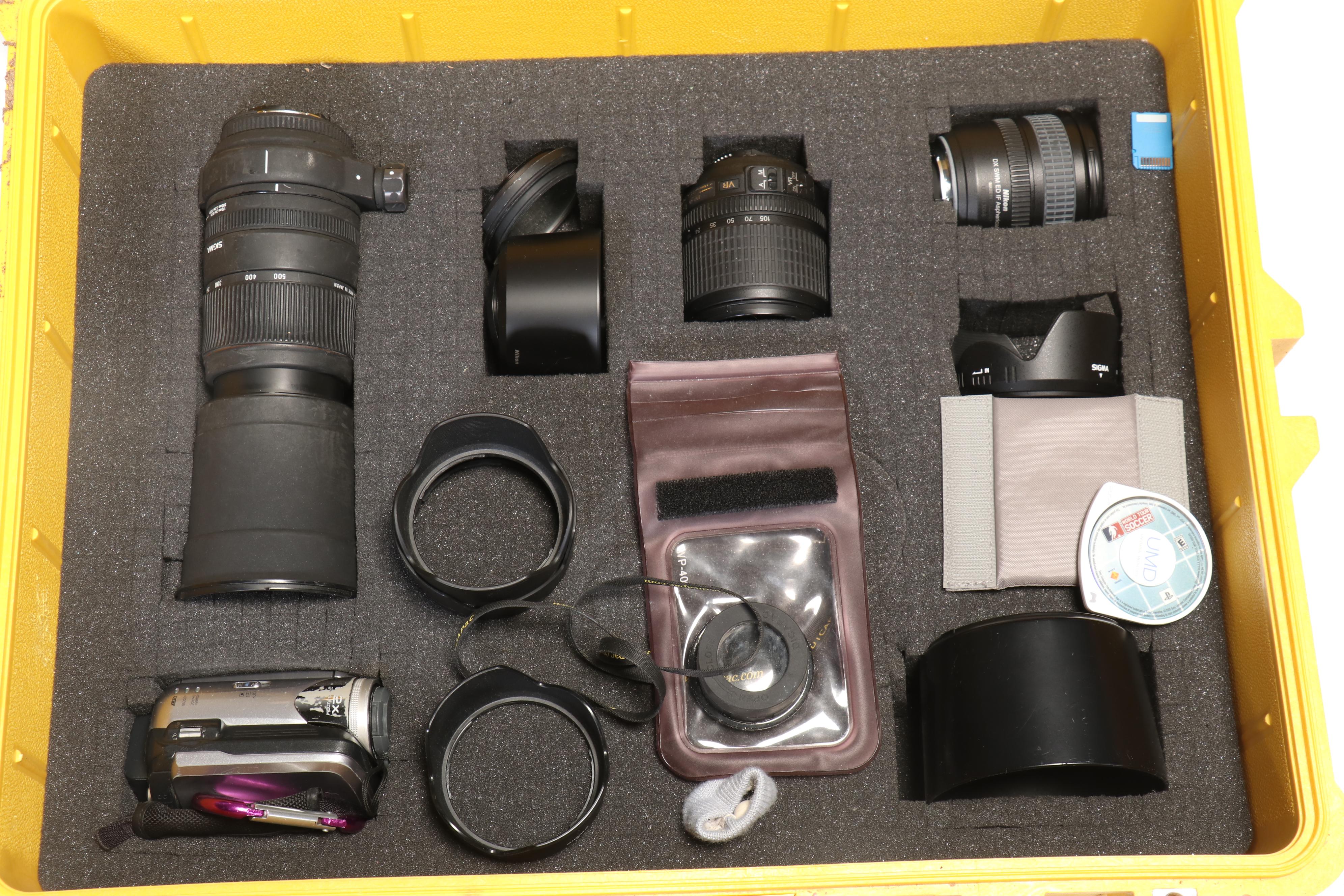 Nikon Camera Lens, JVC Handheld Camcorder, and More Camera Accessories