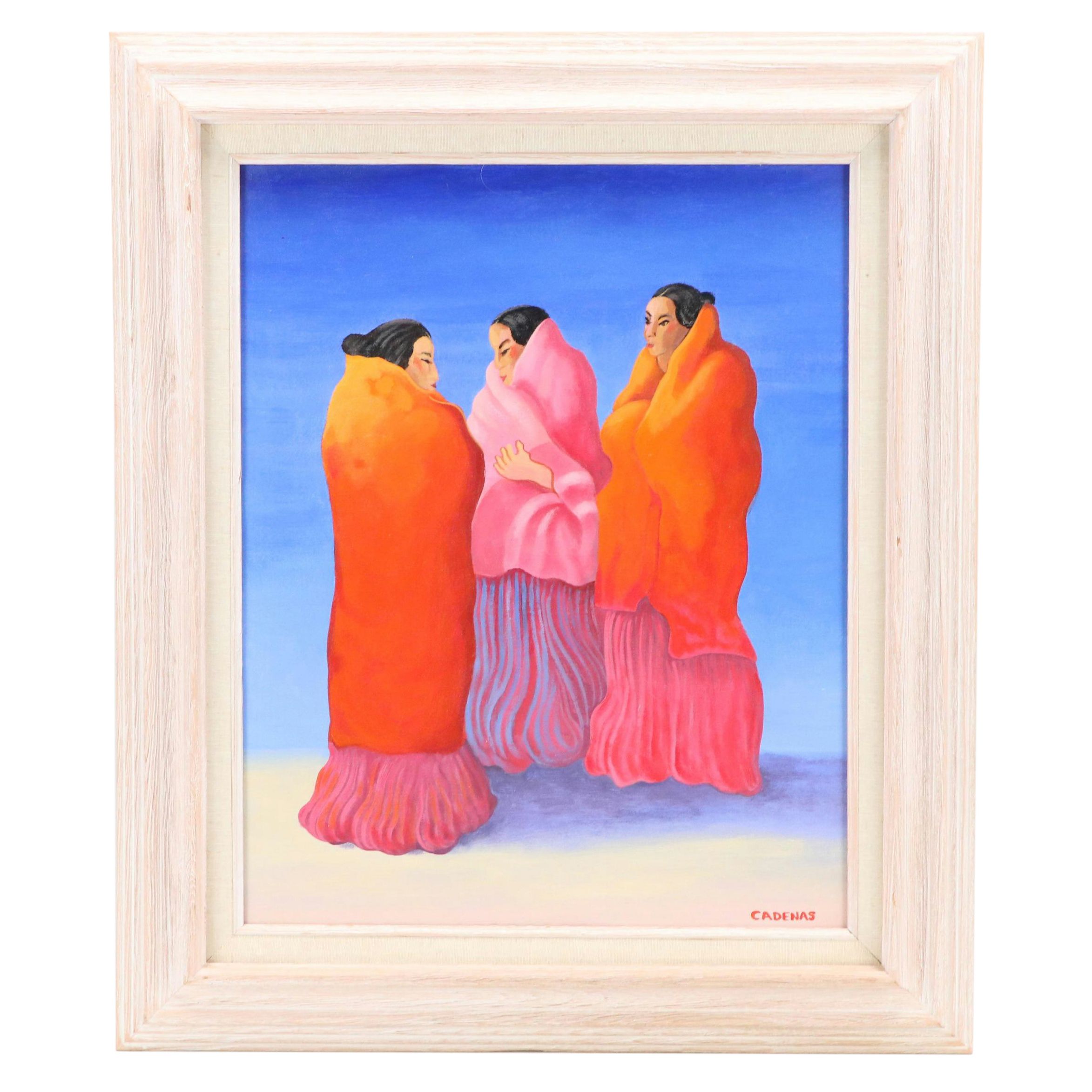 Oil Painting of Three Women After R. C. Gorman