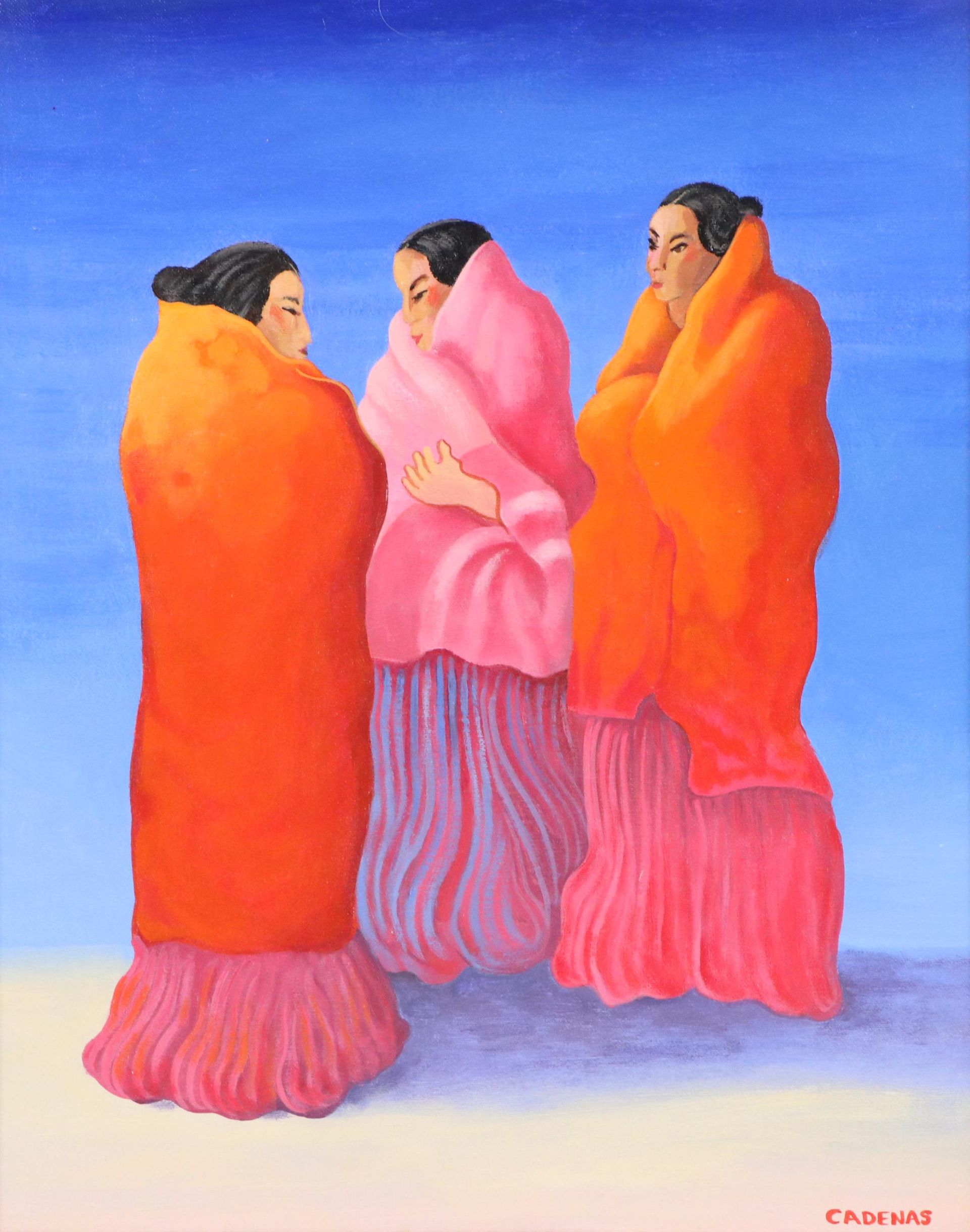 Oil Painting of Three Women After R. C. Gorman