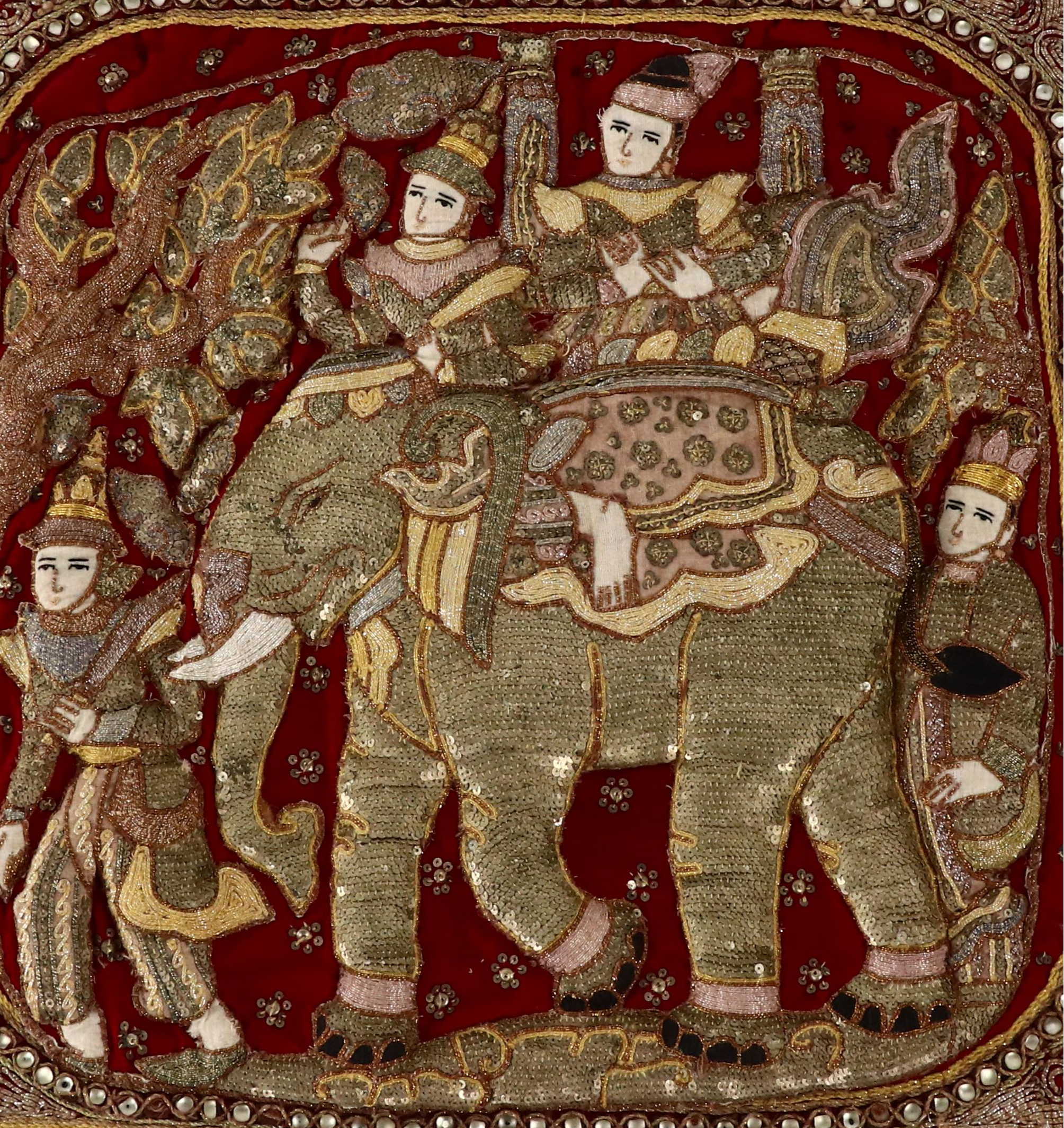 Burmese Hand-Embroidered Kalaga, 20th Century