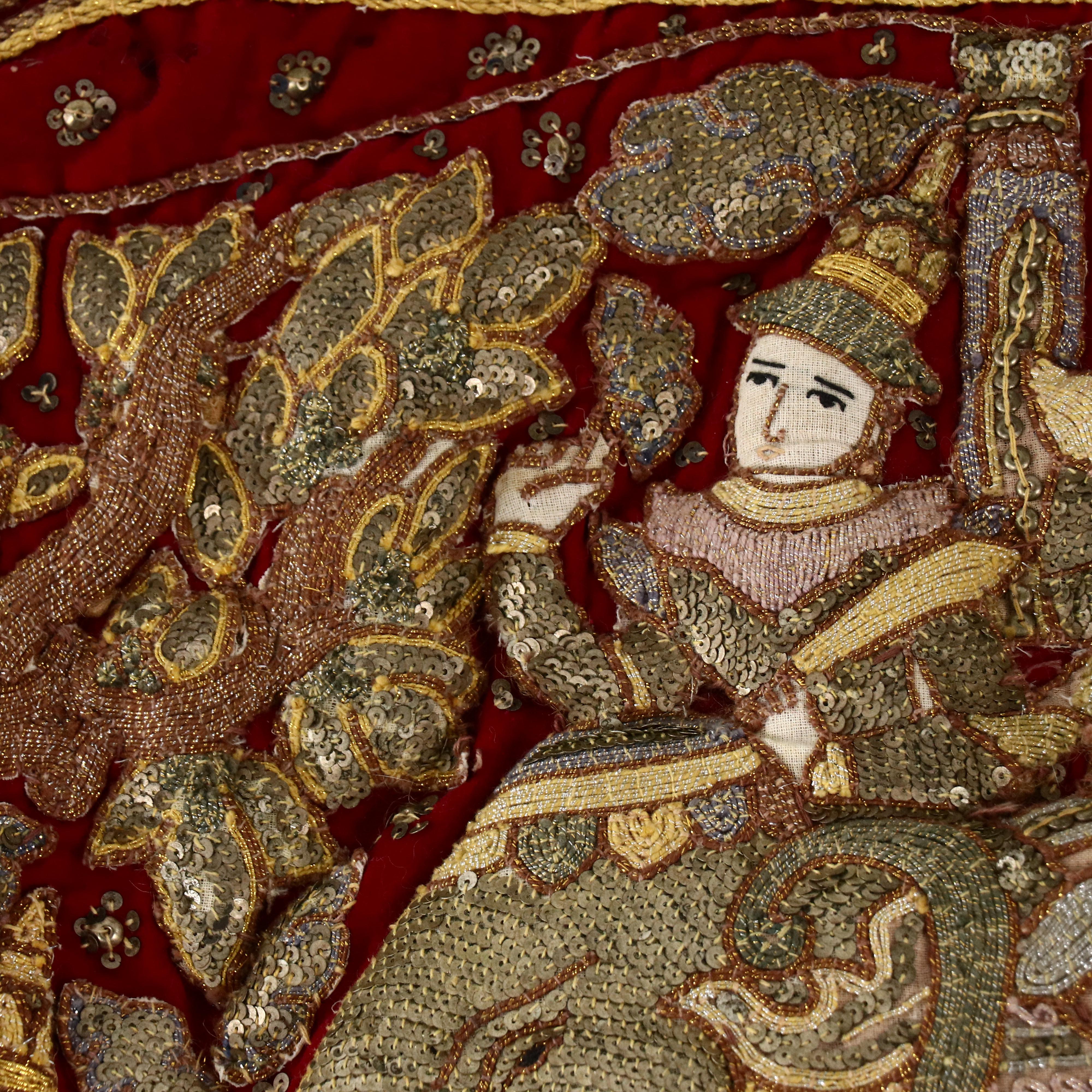 Burmese Hand-Embroidered Kalaga, 20th Century