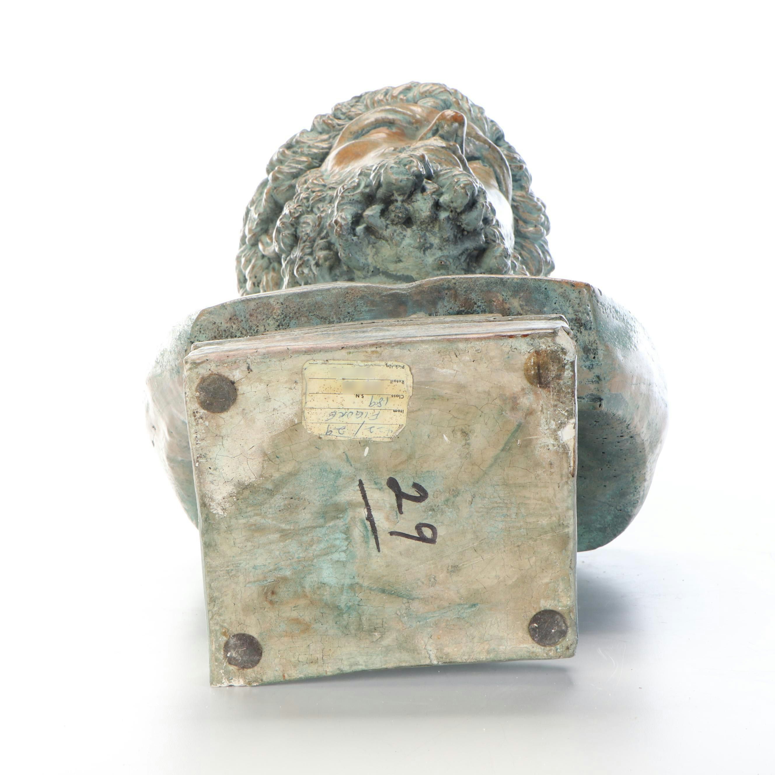 Patinated Cast Plaster Bust of Lucius Verus