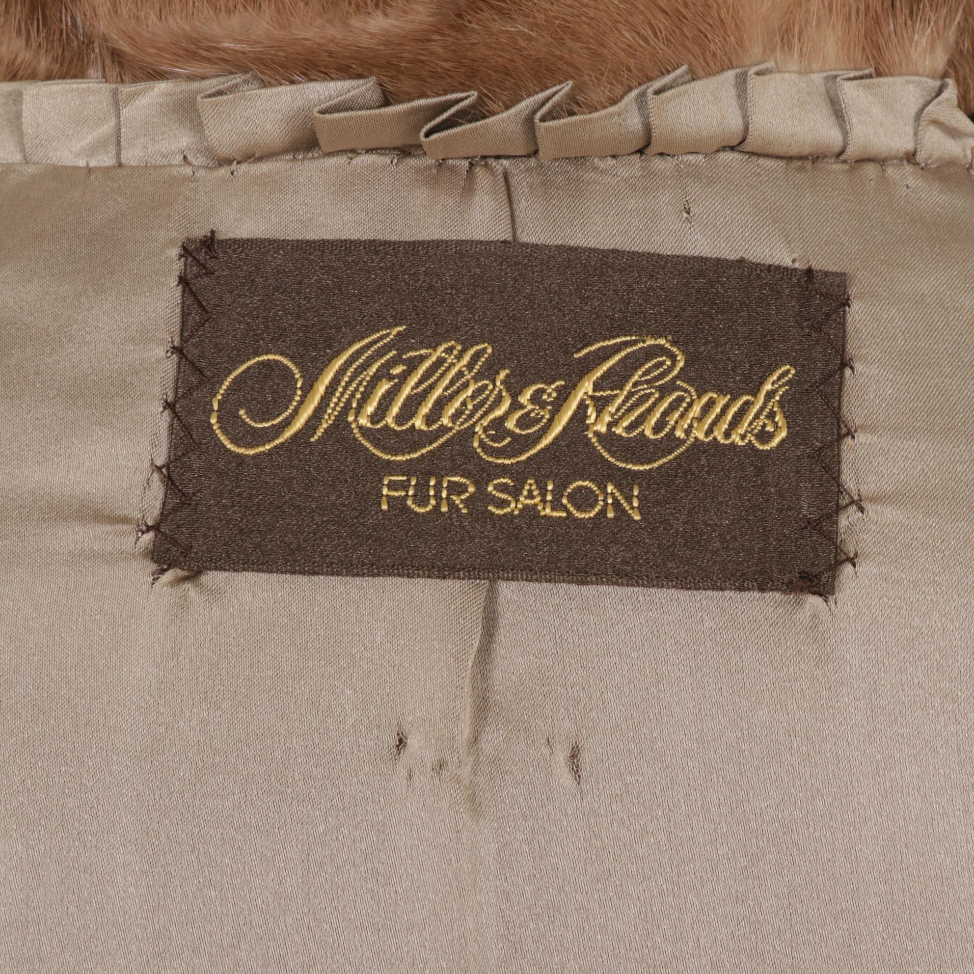 Blonde Mink Fur Swing Coat with Embroidered Lining, Mid to Late 20th C.