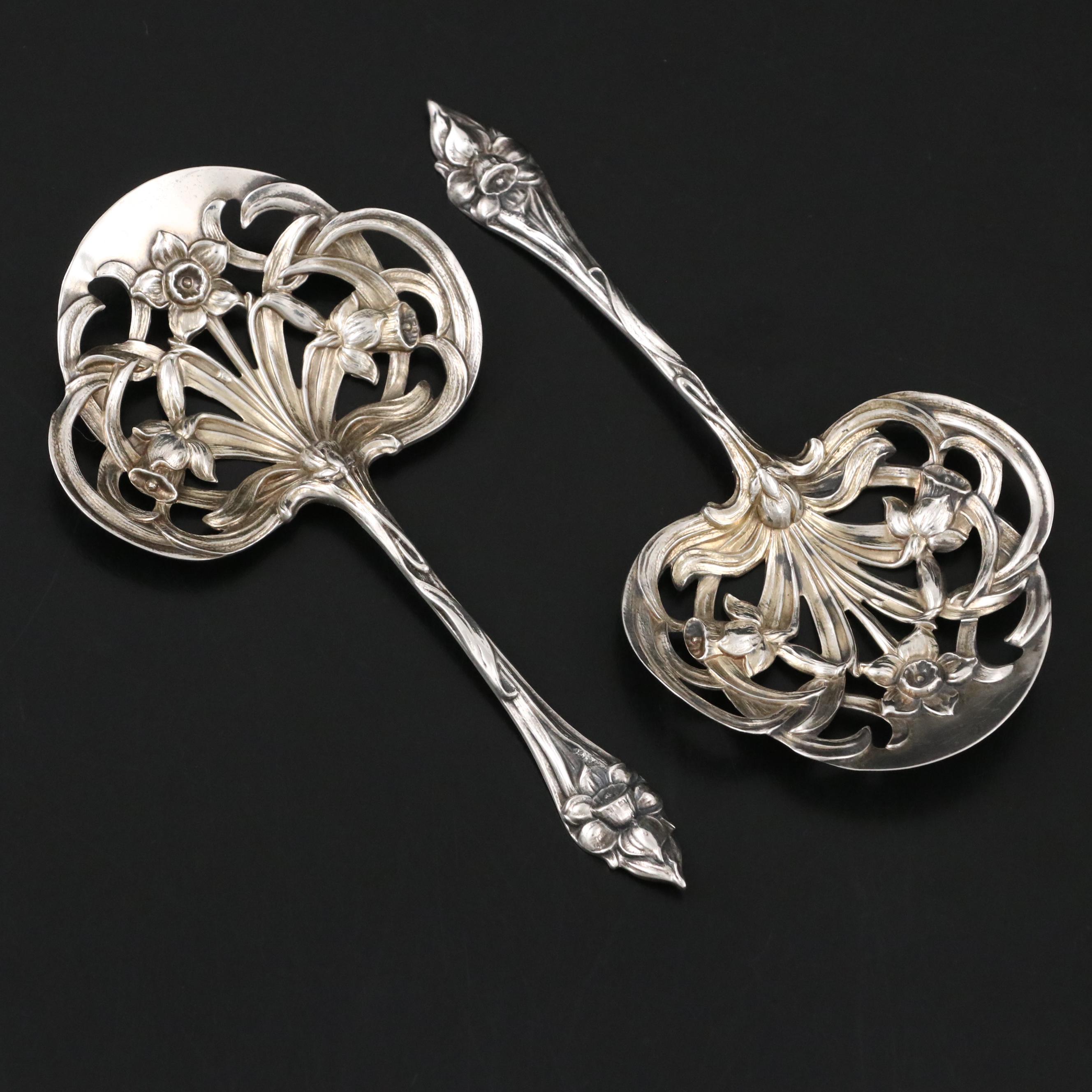 Gorham Art Nouveau Sterling Silver Bonbon Spoons, Mid-19th Century