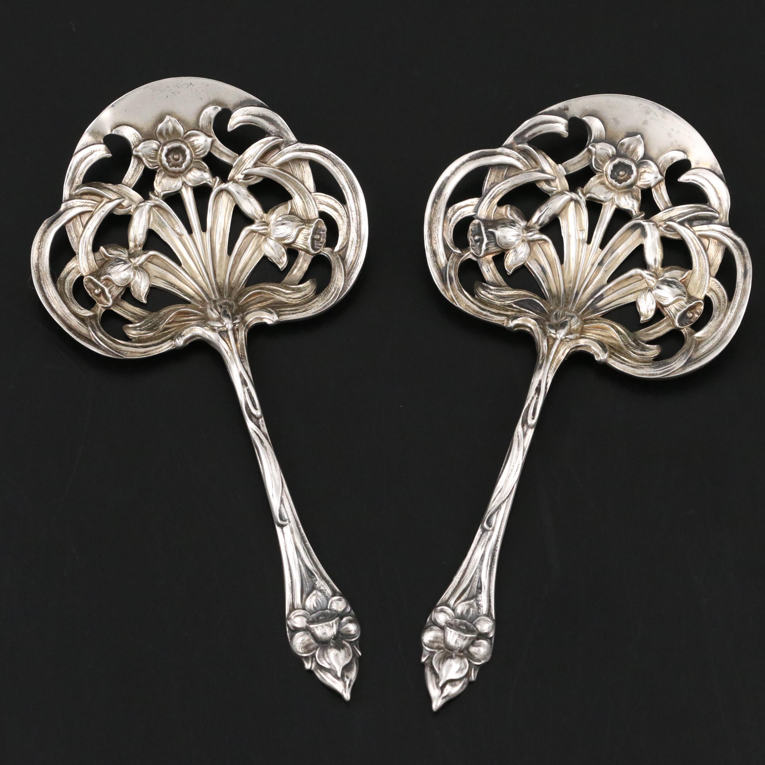 Gorham Art Nouveau Sterling Silver Bonbon Spoons, Mid-19th Century