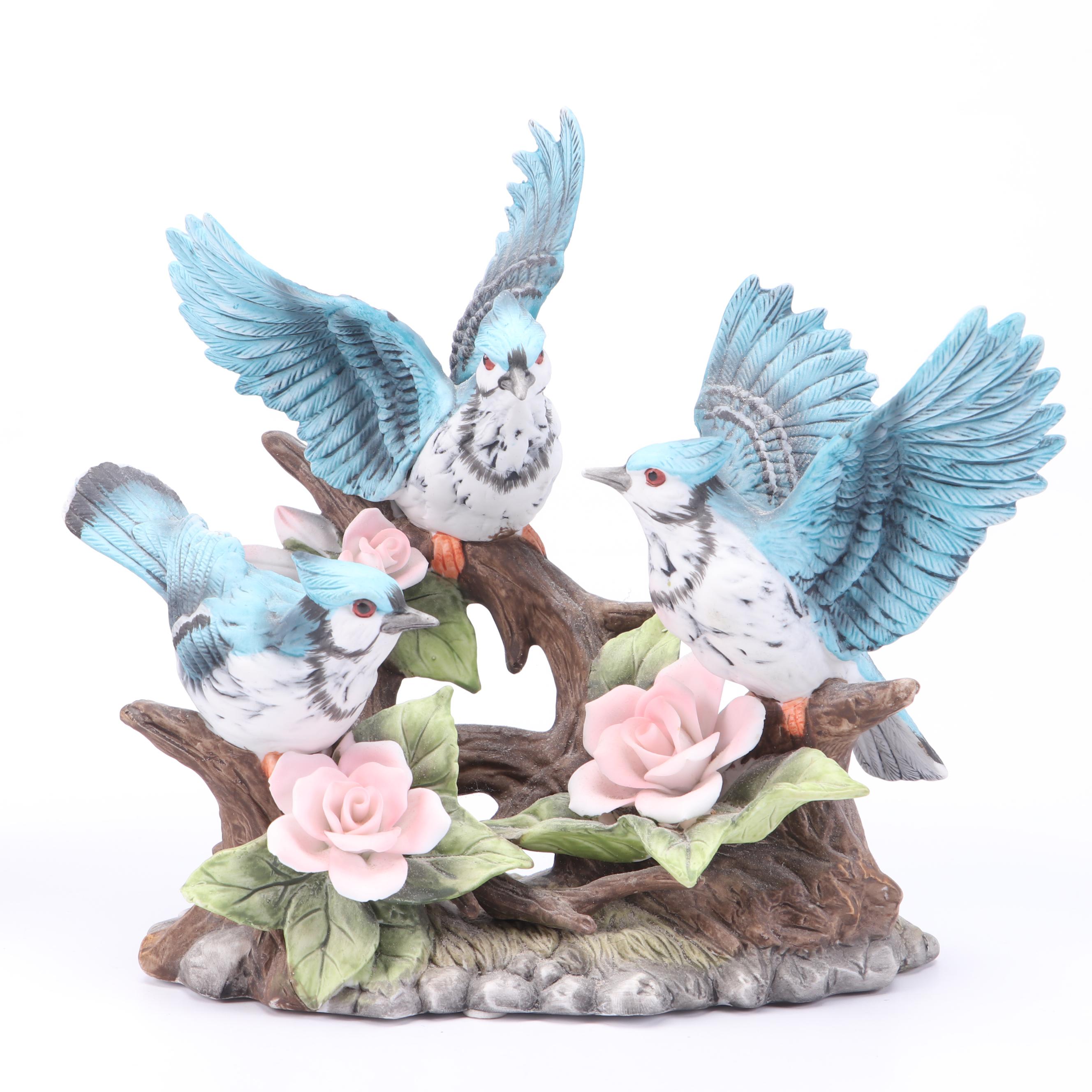 Ceramic Cardinals, Blue Jays, Hummingbird and More Bird Figurines