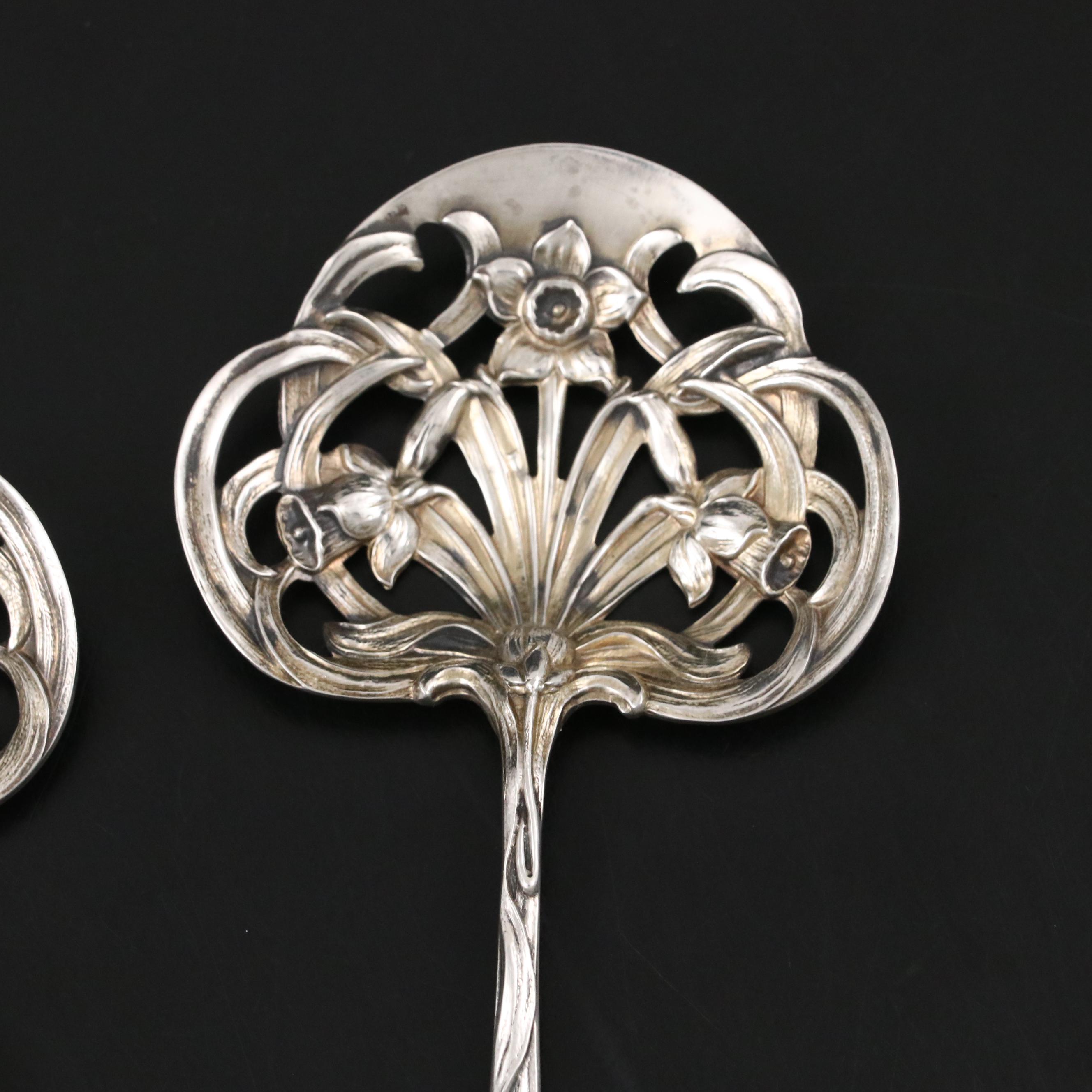 Gorham Art Nouveau Sterling Silver Bonbon Spoons, Mid-19th Century